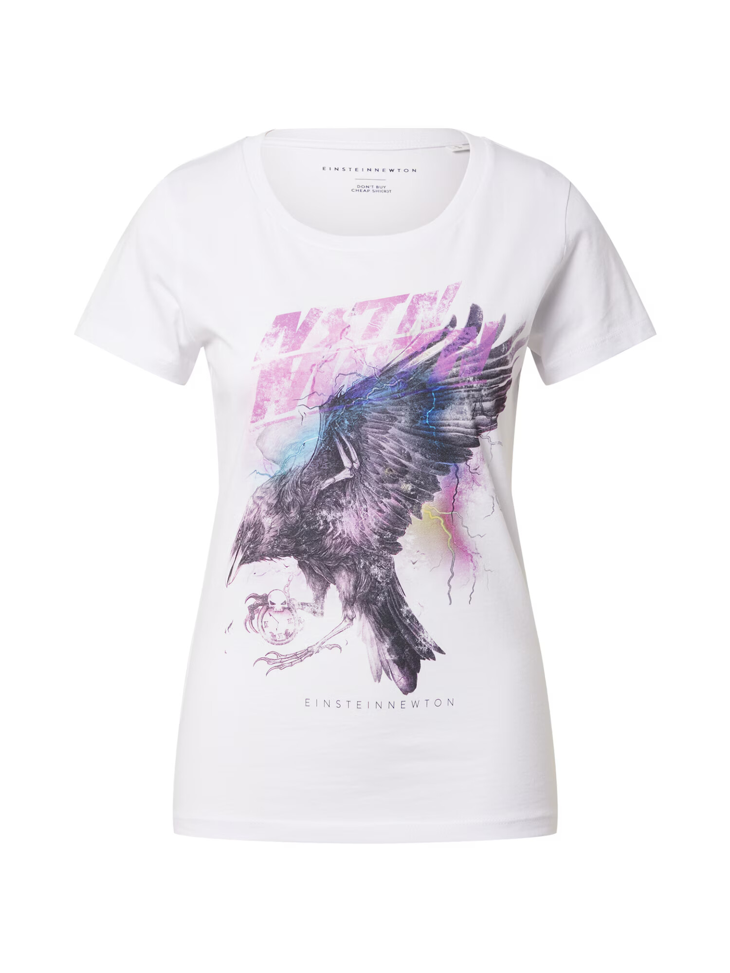 EINSTEIN & NEWTON Tricou 'Crow Time' lila / alb - Pled.ro