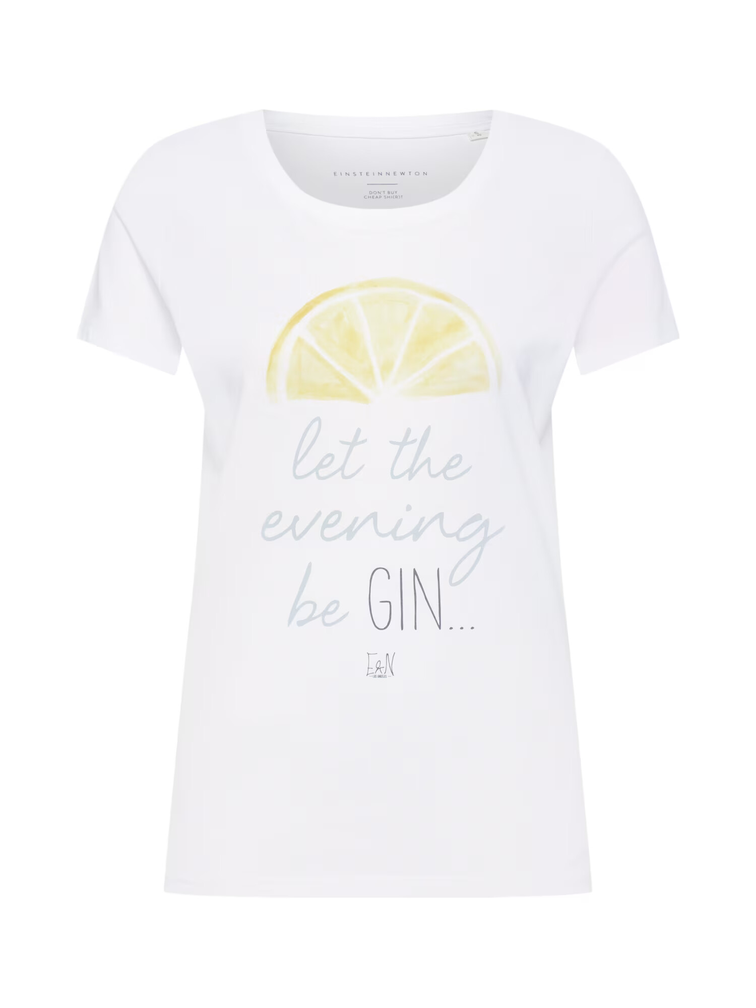 EINSTEIN & NEWTON Tricou 'Gin' galben / alb - Pled.ro