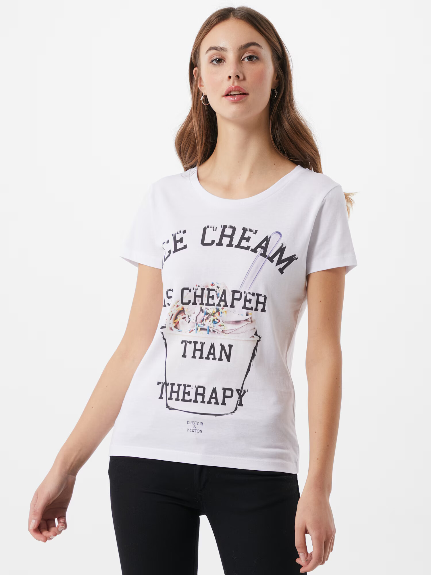 EINSTEIN & NEWTON Tricou 'Ice Therapy' alb - Pled.ro