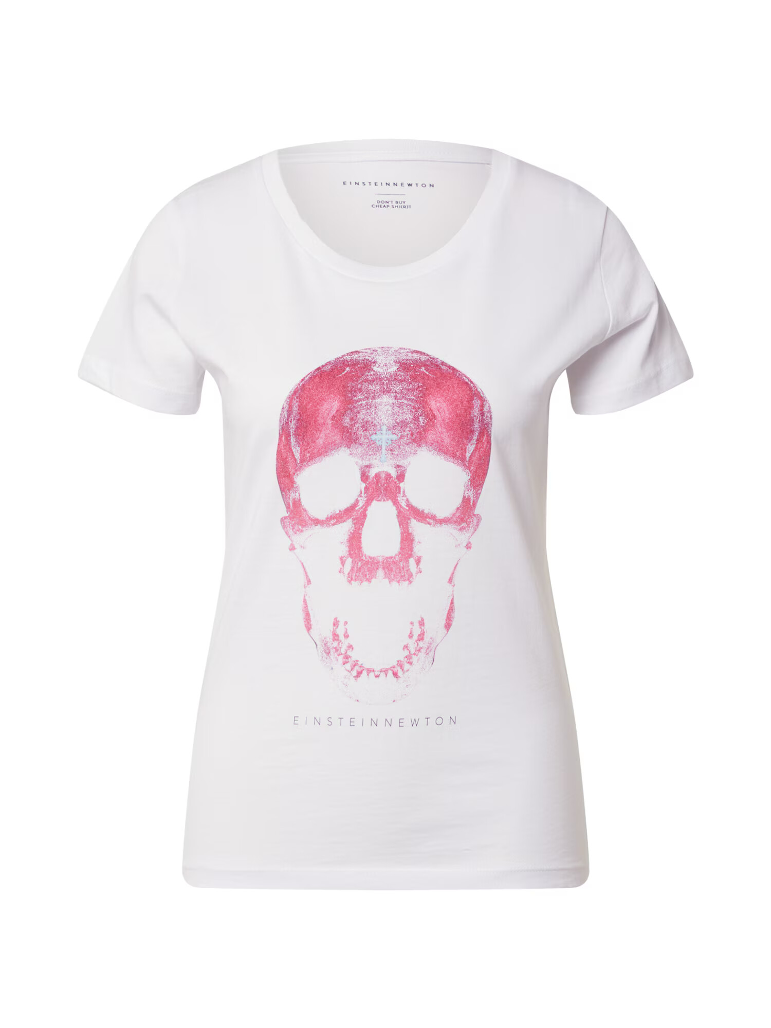 EINSTEIN & NEWTON Tricou 'Light Skull' roz / alb - Pled.ro