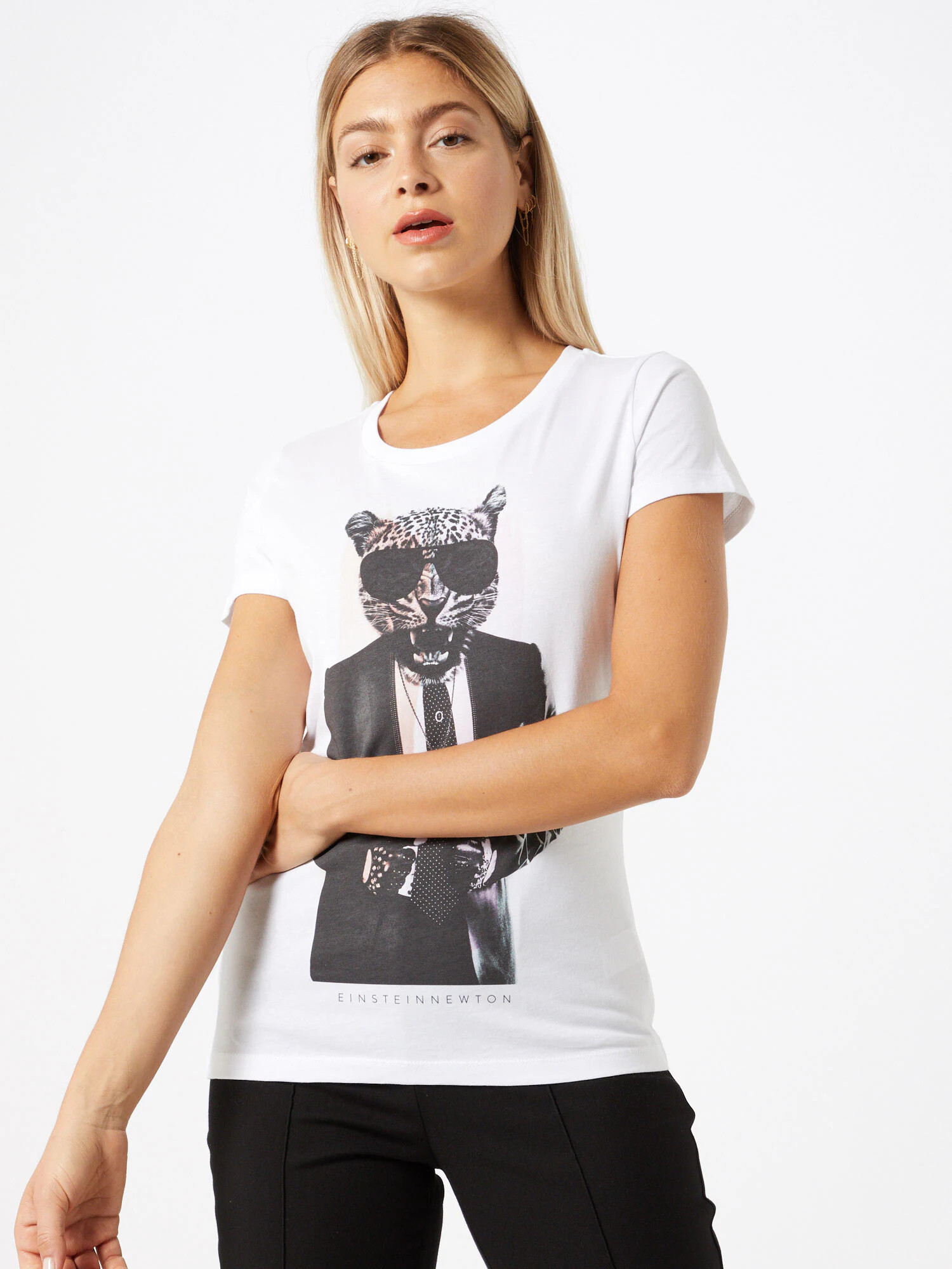 EINSTEIN & NEWTON Tricou lila / negru / alb - Pled.ro