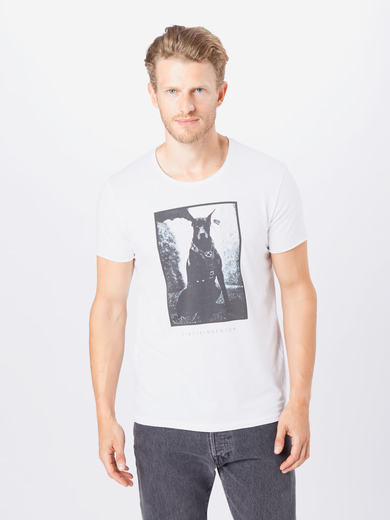 EINSTEIN & NEWTON Tricou 'Mad Dog' negru / alb - Pled.ro