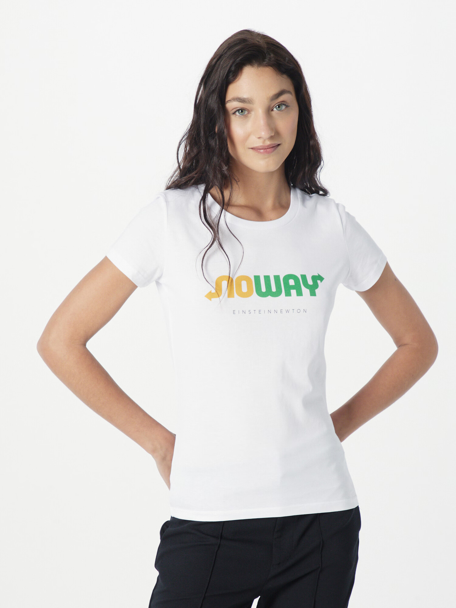 EINSTEIN & NEWTON Tricou 'No Way' galben / verde / alb - Pled.ro