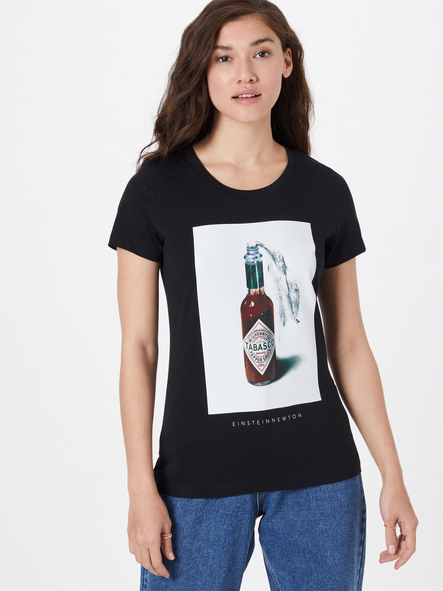 EINSTEIN & NEWTON Tricou 'Sauce' maro / negru / alb - Pled.ro