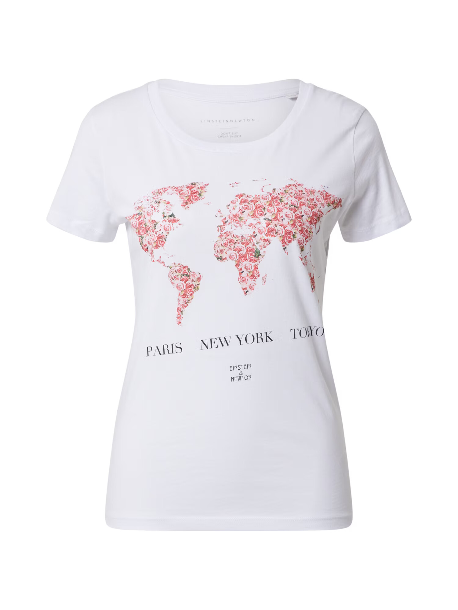 EINSTEIN & NEWTON Tricou 'World' roz / negru / alb - Pled.ro