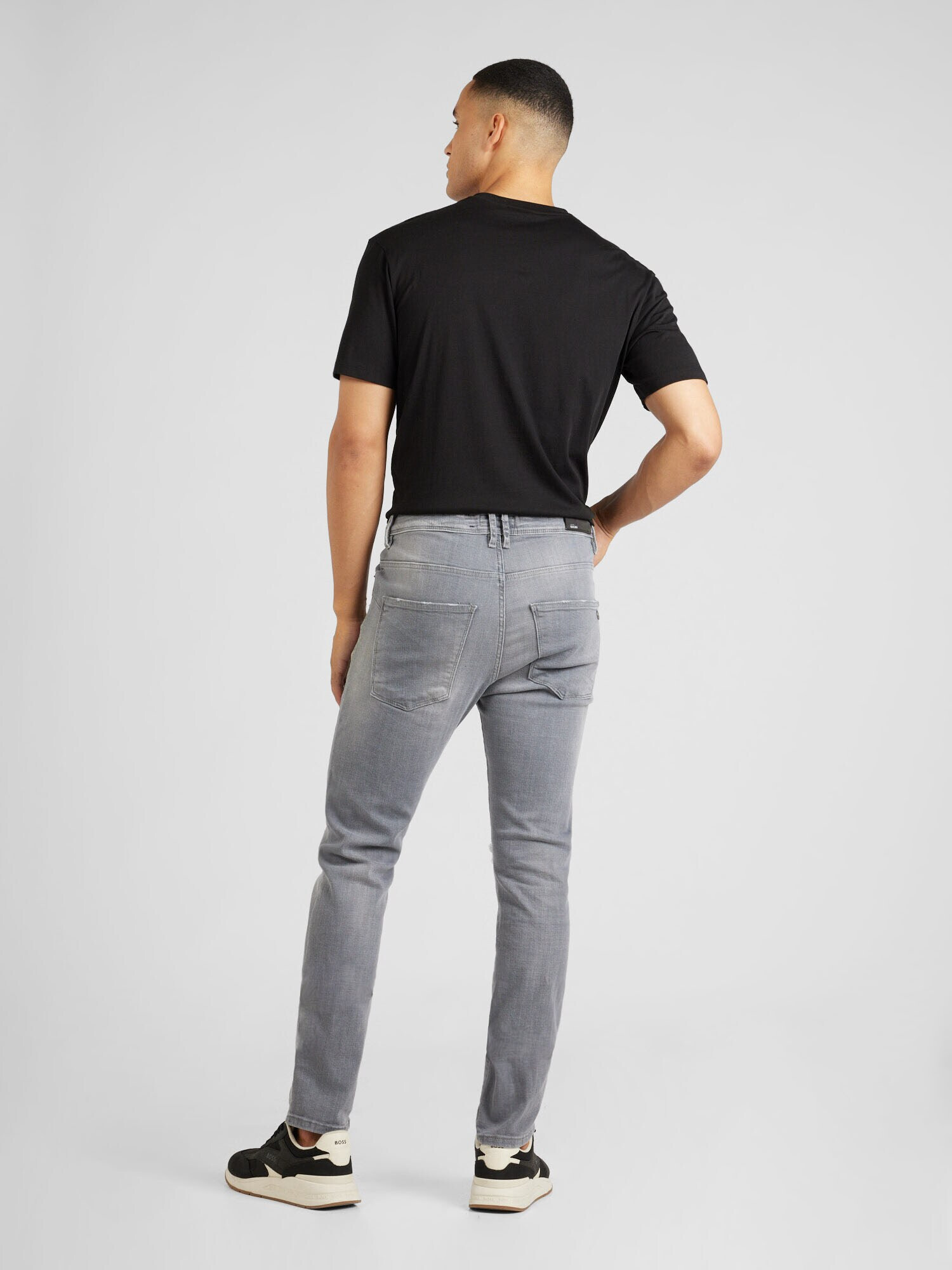 Elias Rumelis Jeans 'Zaven' gri denim / negru / alb - Pled.ro