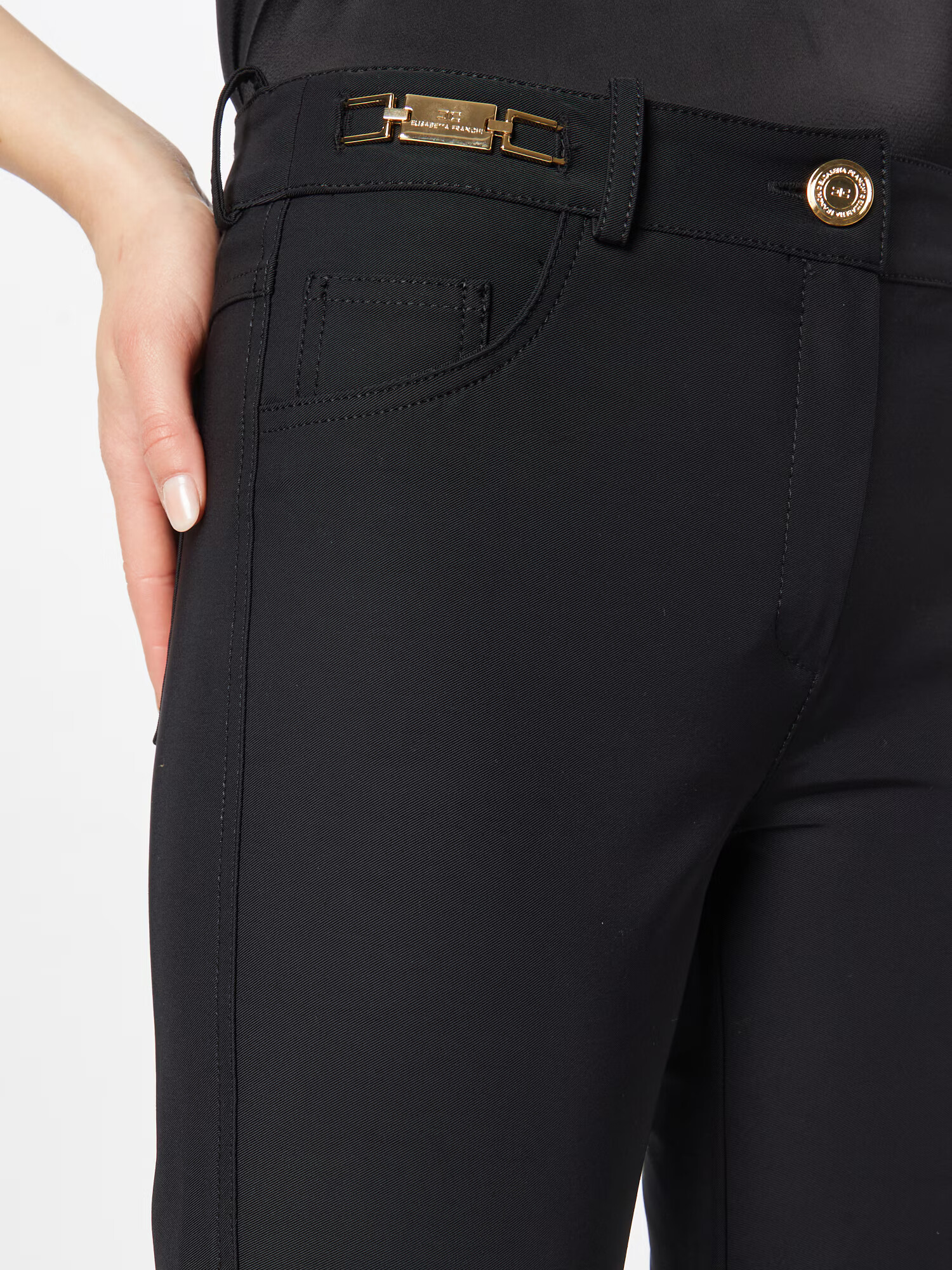 Elisabetta Franchi Pantaloni 'ABITO DONNA' auriu / negru - Pled.ro