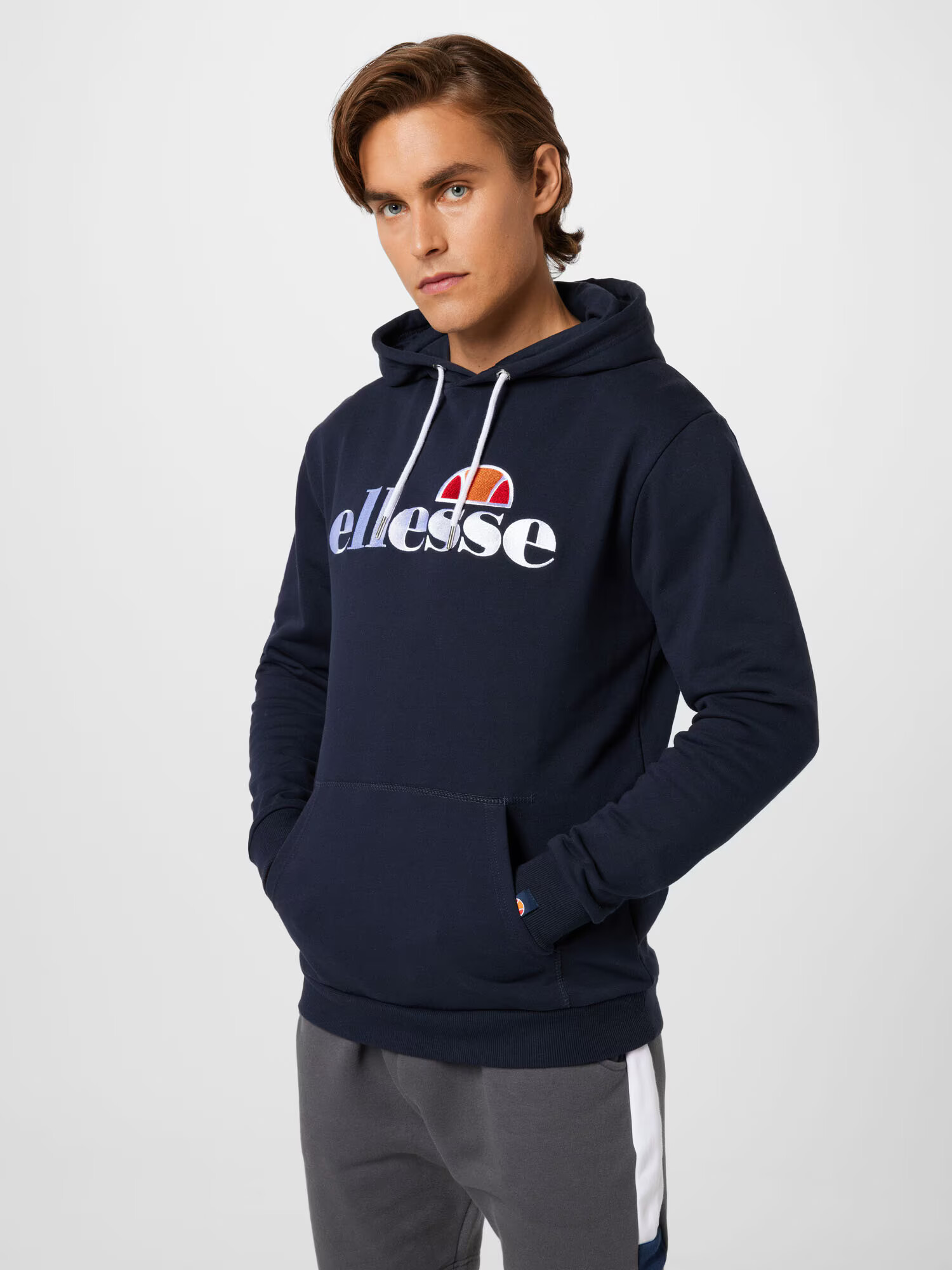 ELLESSE Bluză de molton 'Ferrer' bleumarin / portocaliu / roșu / alb - Pled.ro