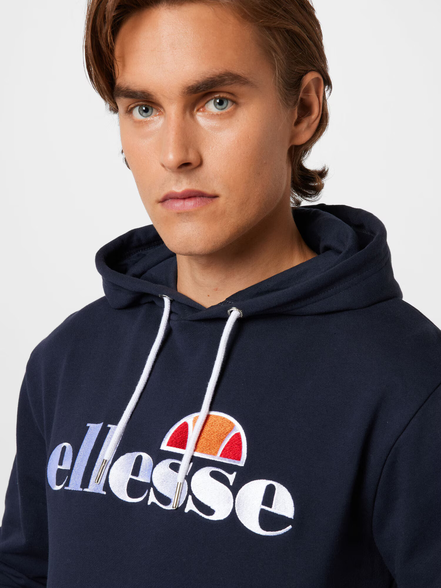 ELLESSE Bluză de molton 'Ferrer' bleumarin / portocaliu / roșu / alb - Pled.ro