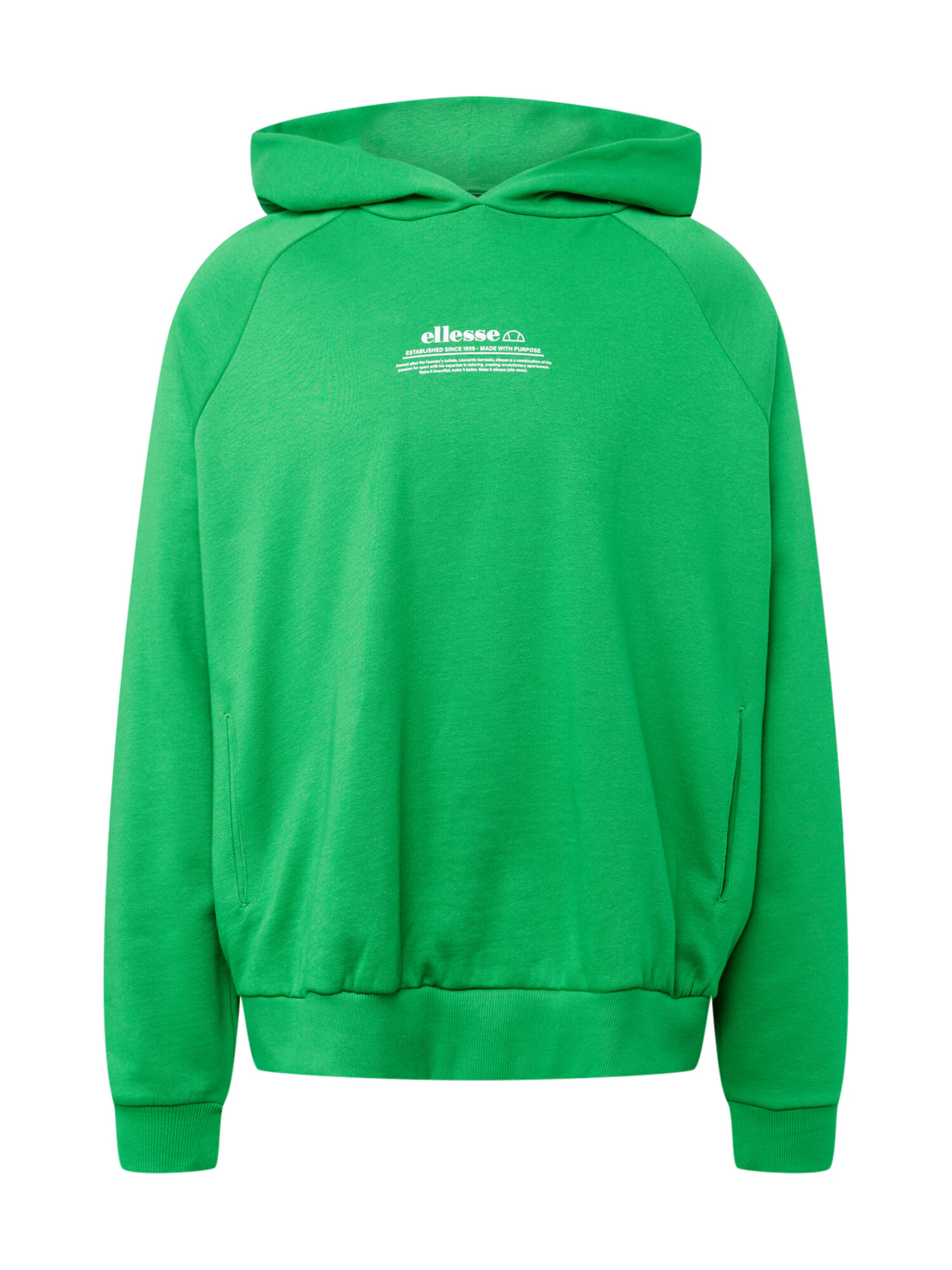 ELLESSE Bluză de molton 'Giordano' verde iarbă / alb - Pled.ro