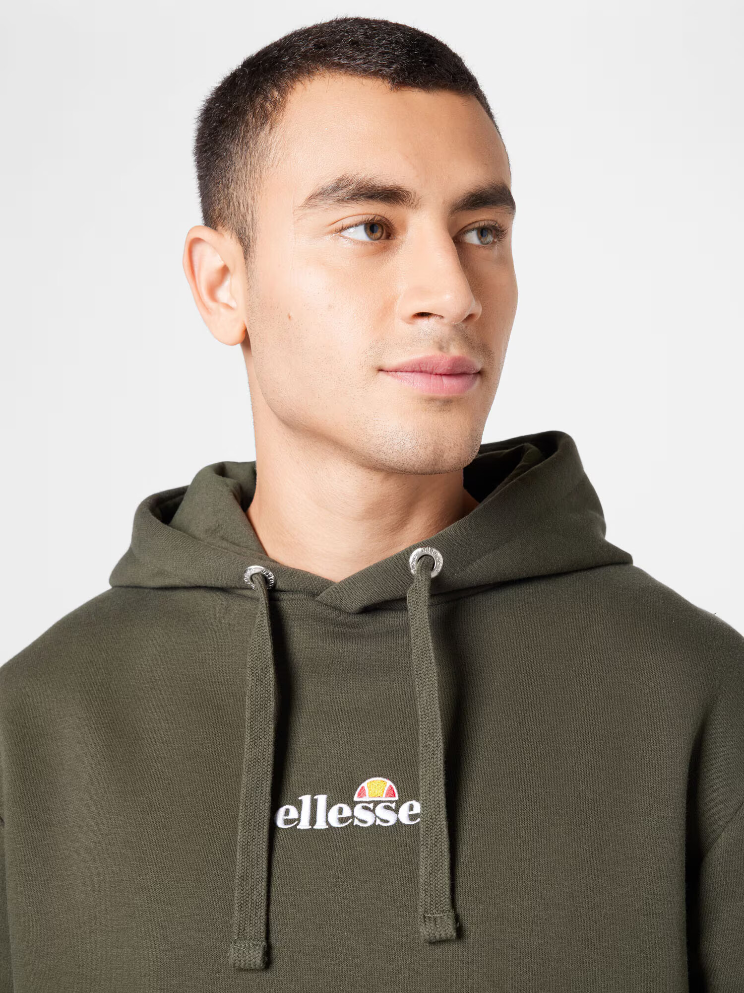 ELLESSE Bluză de molton 'Hyde' kaki / alb - Pled.ro