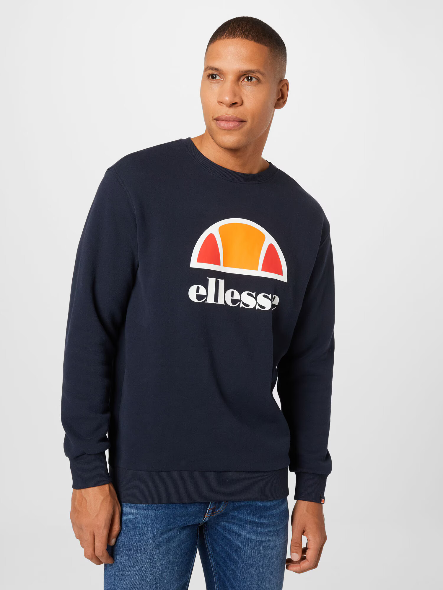 ELLESSE Bluză de molton 'Perc' bleumarin / portocaliu / alb - Pled.ro