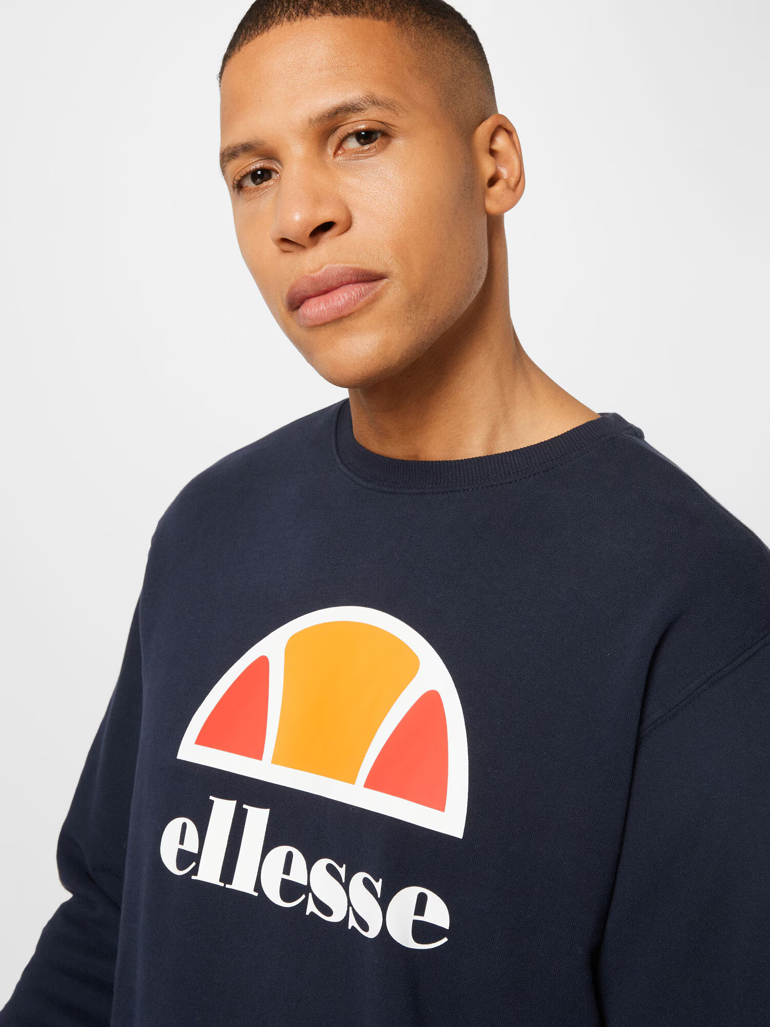 ELLESSE Bluză de molton 'Perc' bleumarin / portocaliu / alb - Pled.ro