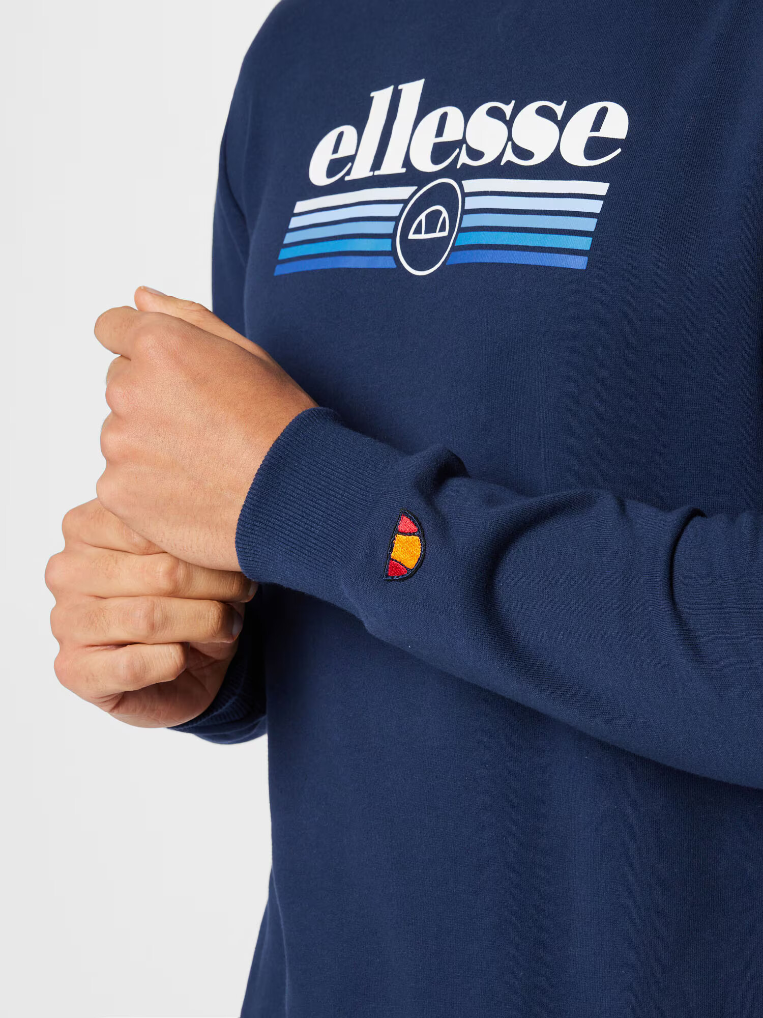 ELLESSE Bluză de molton 'Priverno' albastru / bleumarin / turcoaz / alb - Pled.ro