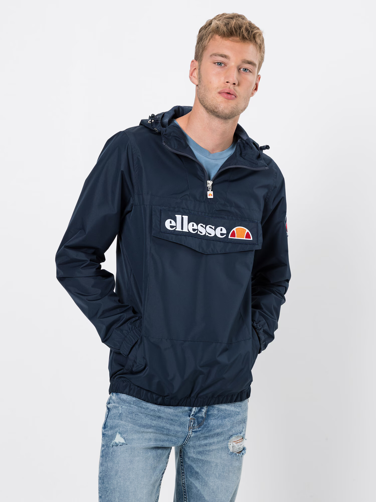 ELLESSE Geacă de primăvară-toamnă 'Mont 2' bleumarin / portocaliu / roșu deschis / alb - Pled.ro