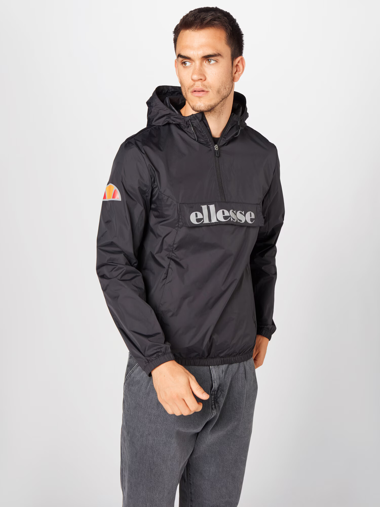 ELLESSE Geacă sport 'Acera' gri deschis / roșu / negru - Pled.ro