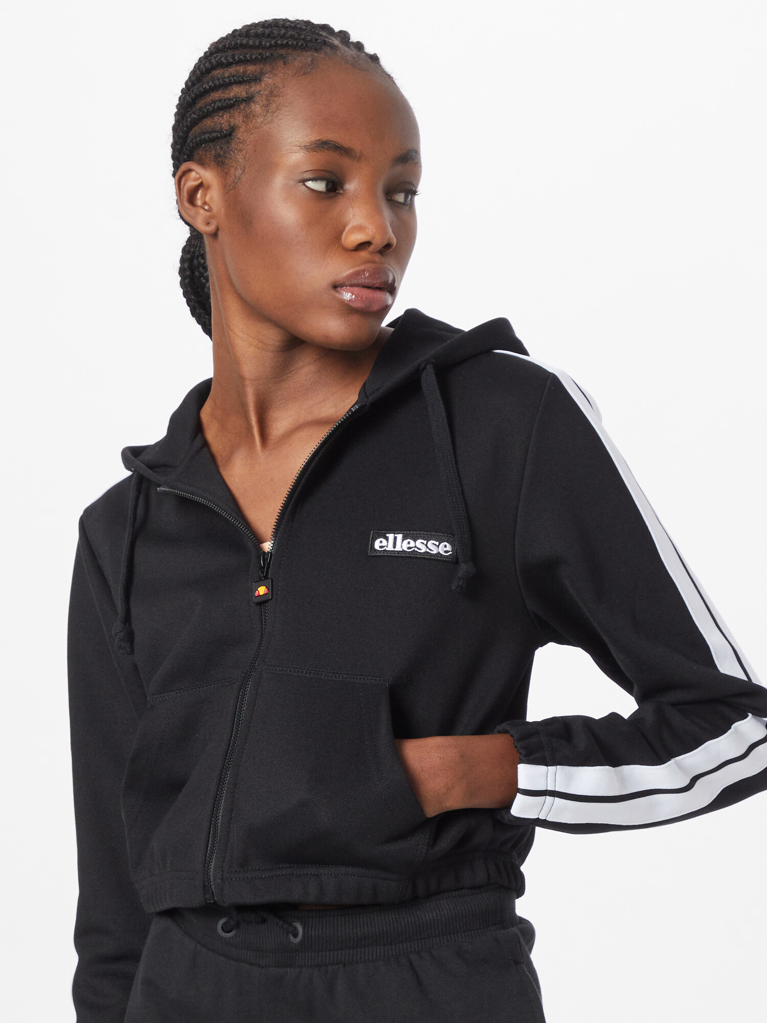 ELLESSE Hanorac 'Roksana' negru / alb - Pled.ro