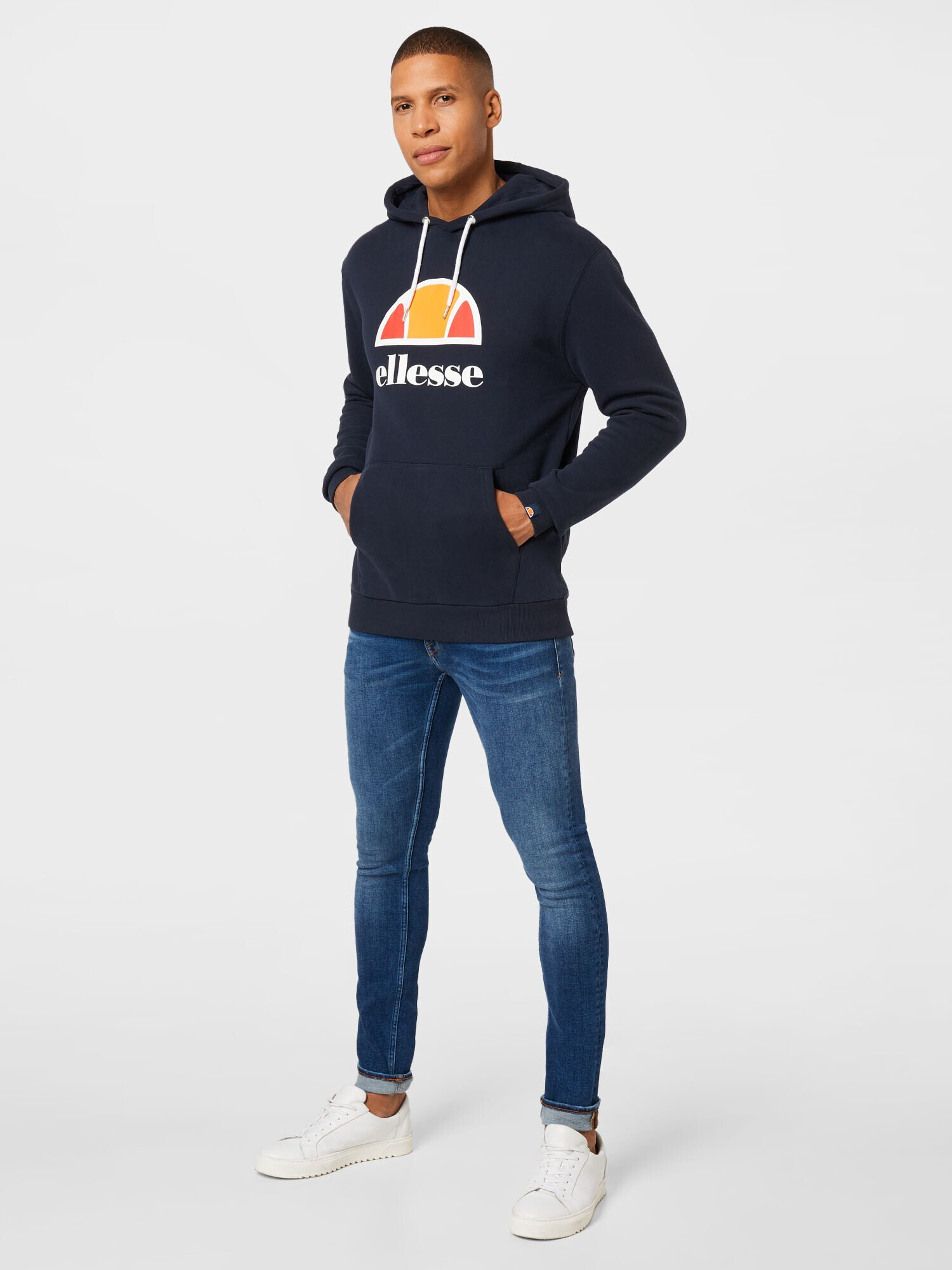 ELLESSE Hanorac sport 'Dahryl' bleumarin / portocaliu mandarină / roșu rodie / alb - Pled.ro