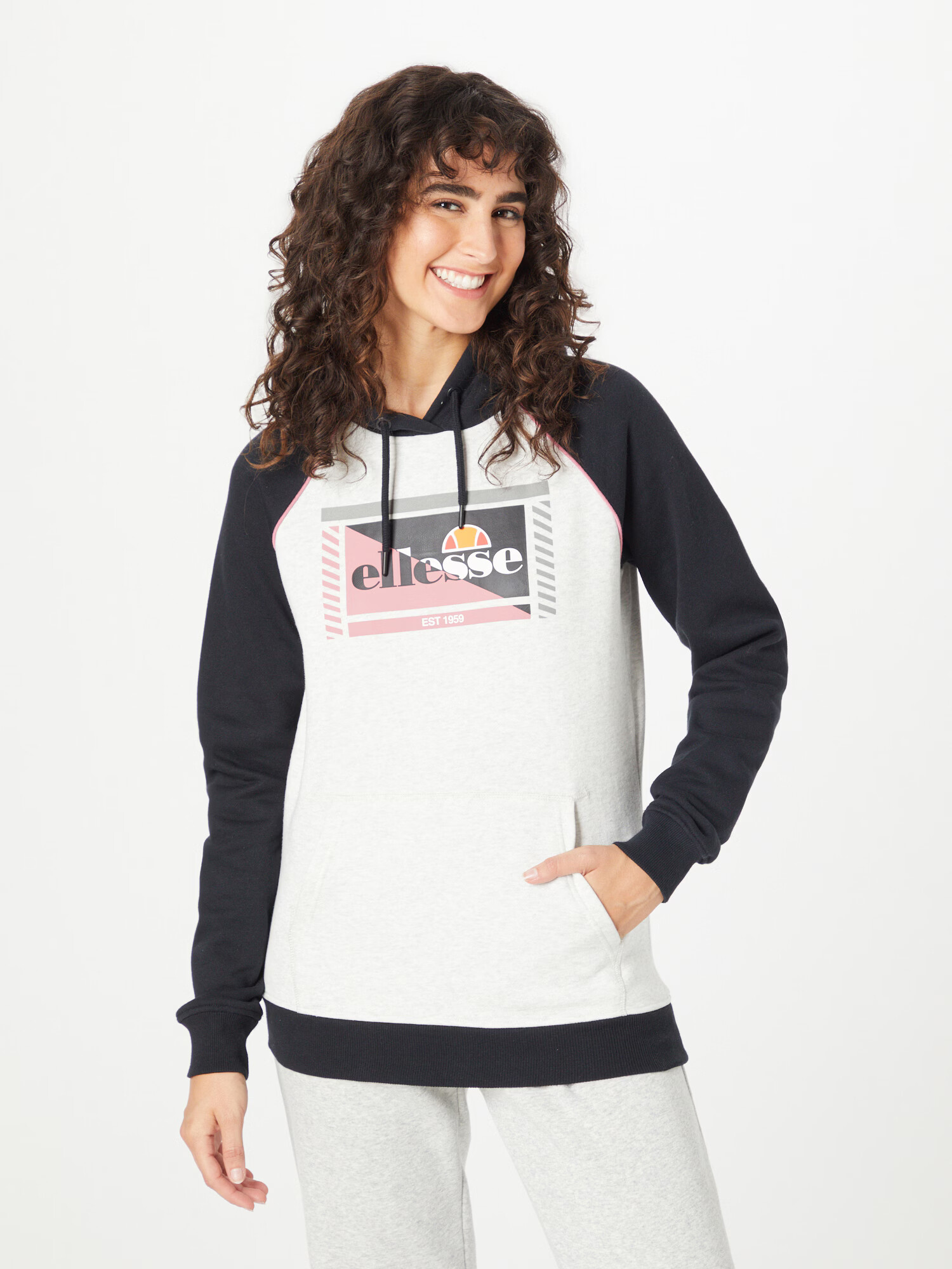 ELLESSE Hanorac sport 'Shevio' roz / negru / alb - Pled.ro