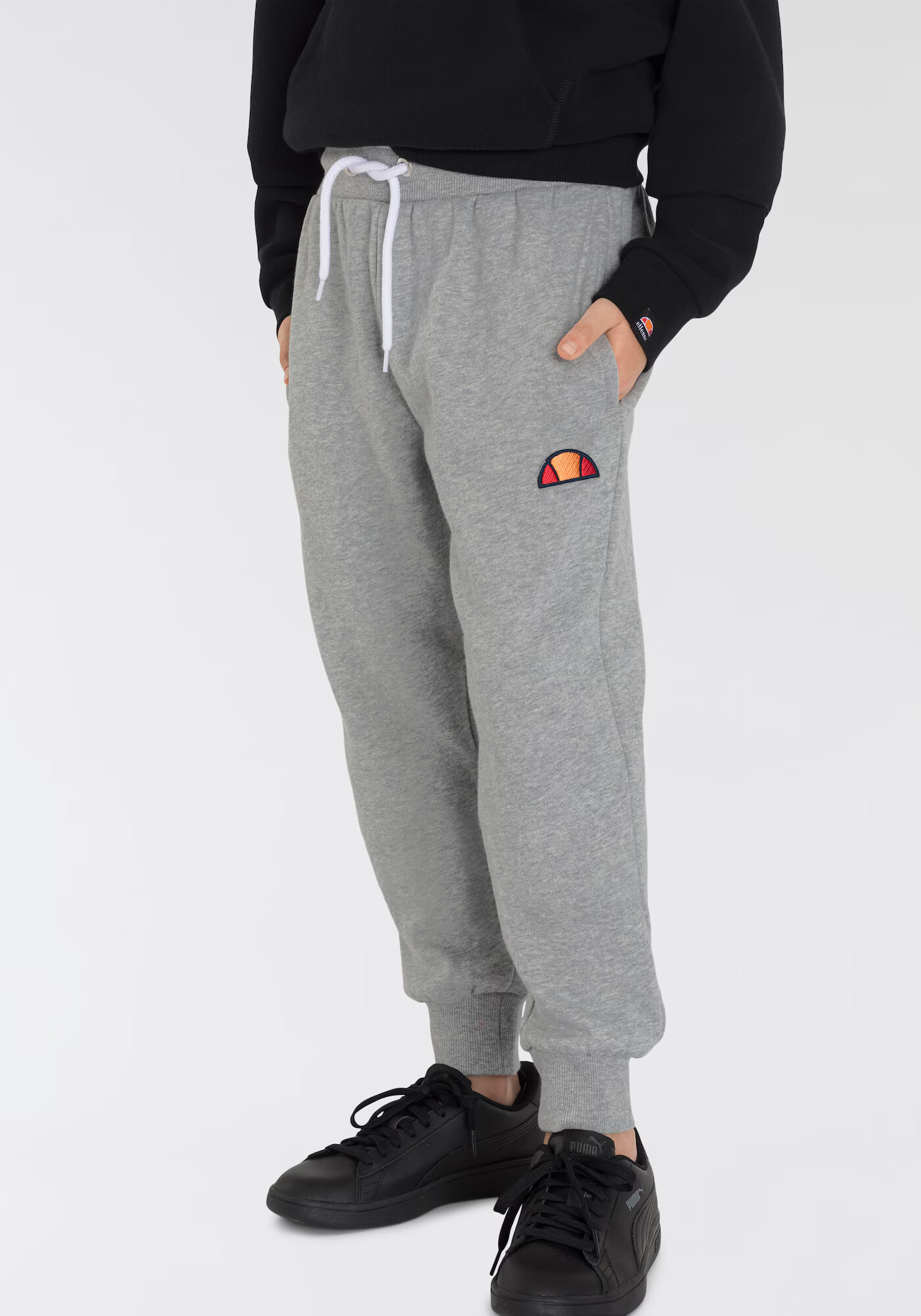 ELLESSE Pantaloni 'Colino' gri amestecat / portocaliu / negru / alb - Pled.ro