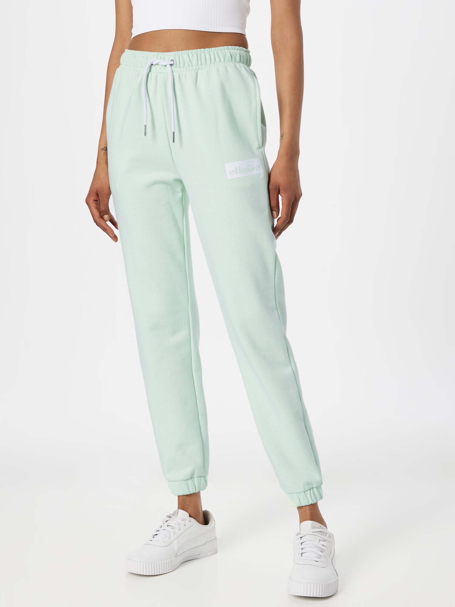 ELLESSE Pantaloni 'Corsa' verde pastel / alb - Pled.ro