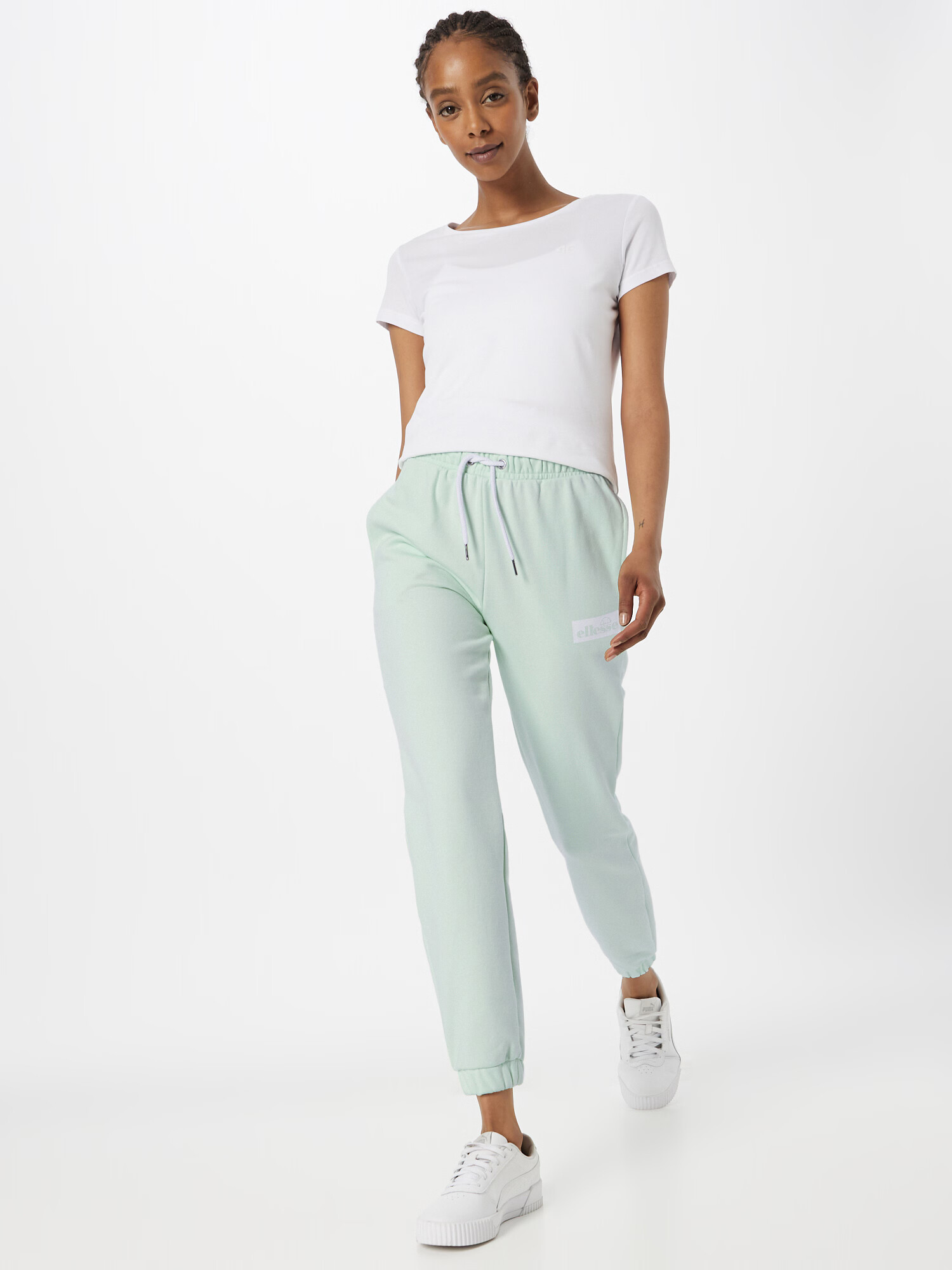 ELLESSE Pantaloni 'Corsa' verde pastel / alb - Pled.ro