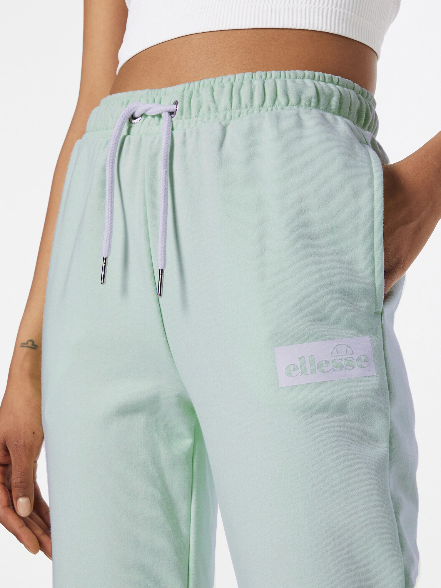 ELLESSE Pantaloni 'Corsa' verde pastel / alb - Pled.ro