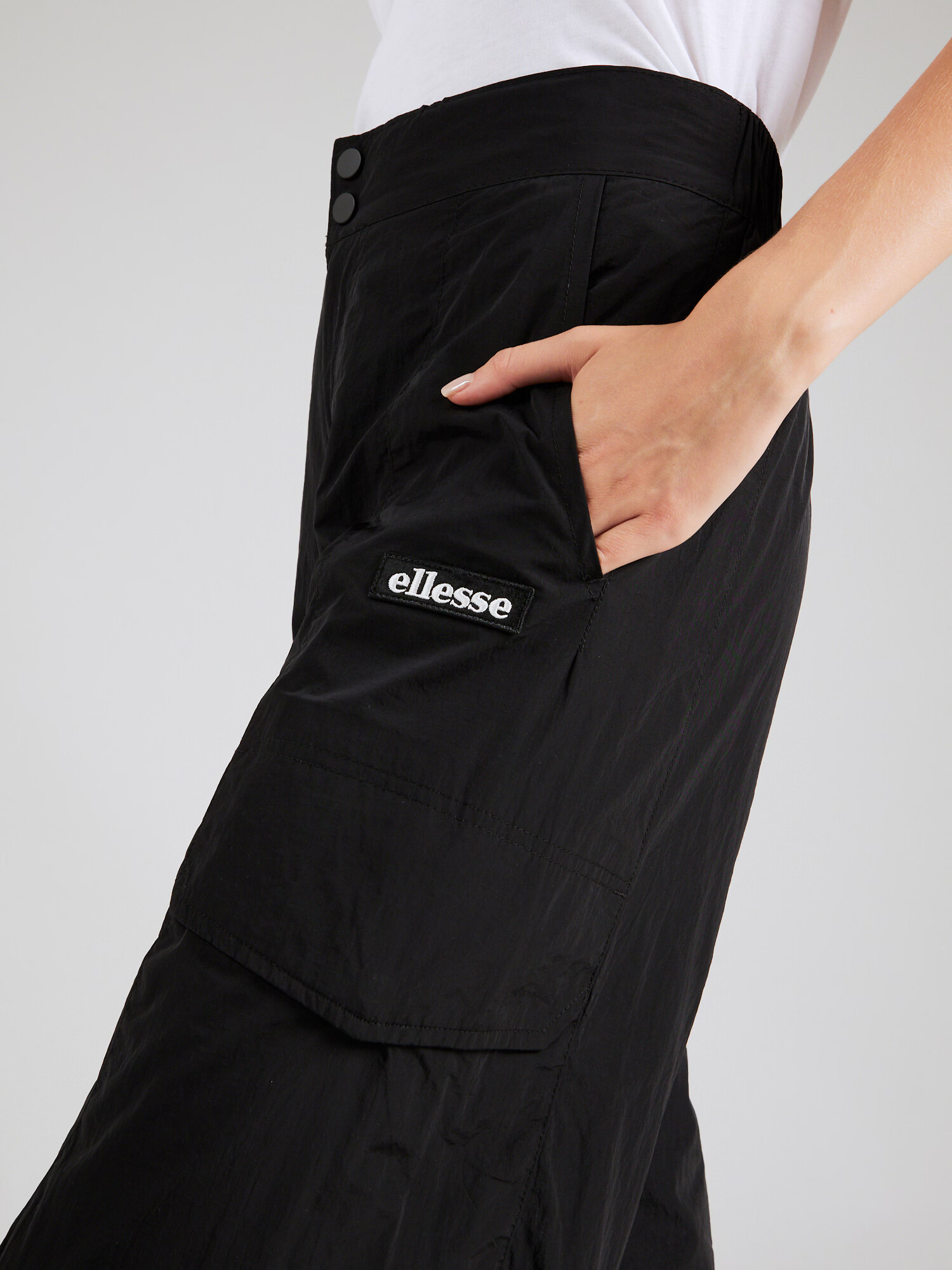 ELLESSE Pantaloni cu buzunare negru / alb - Pled.ro