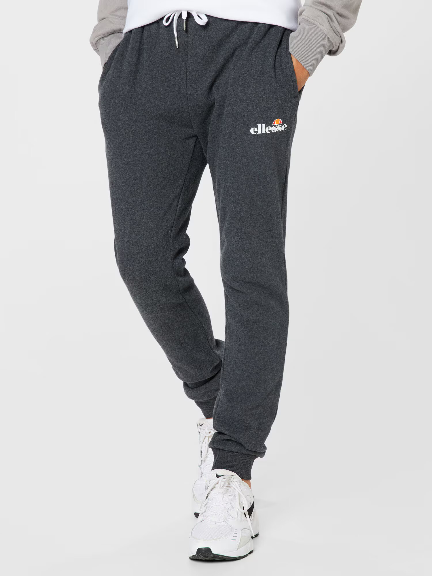 ELLESSE Pantaloni gri grafit / alb - Pled.ro