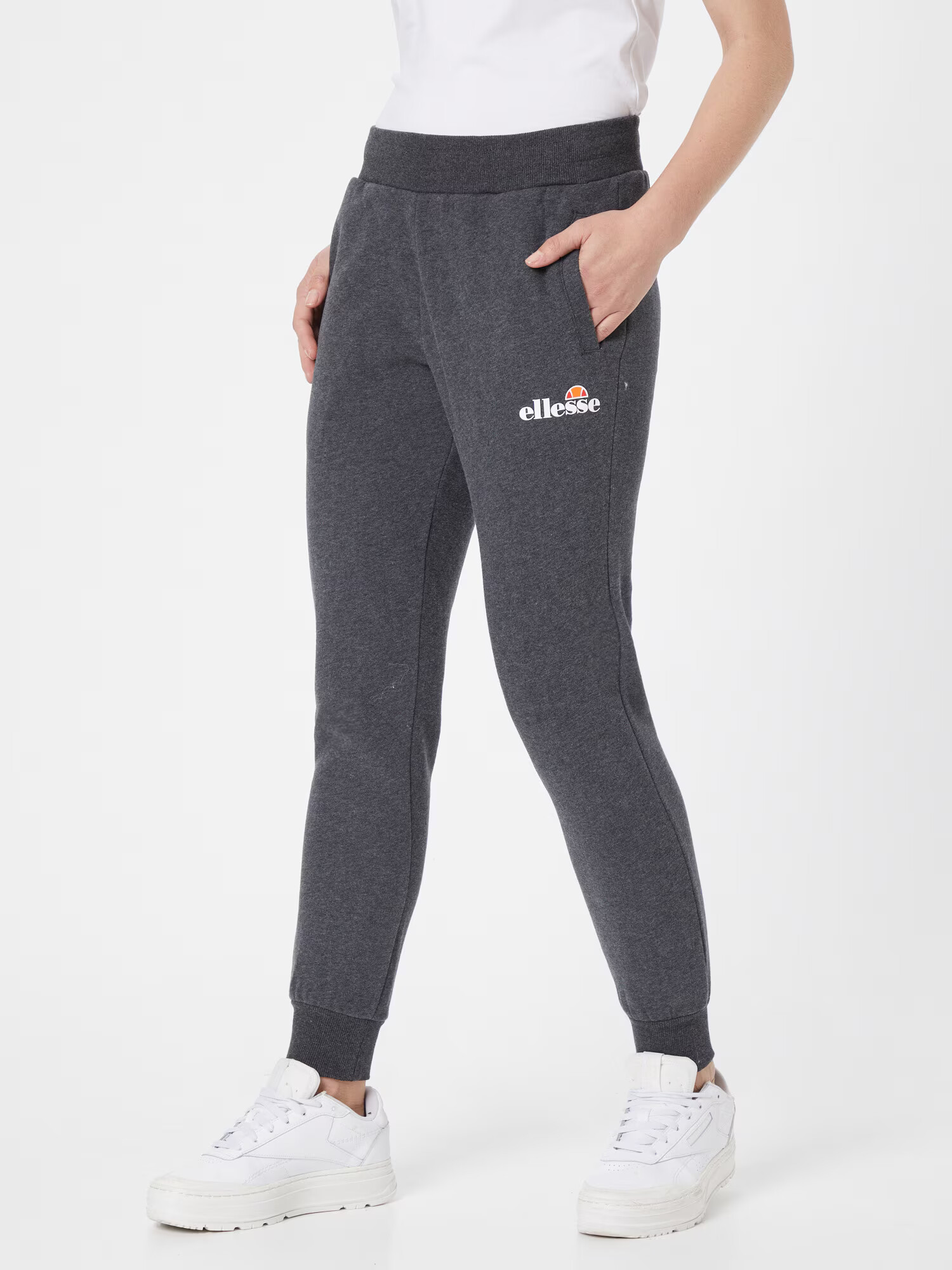 ELLESSE Pantaloni 'Hallouli' gri închis / portocaliu / alb - Pled.ro