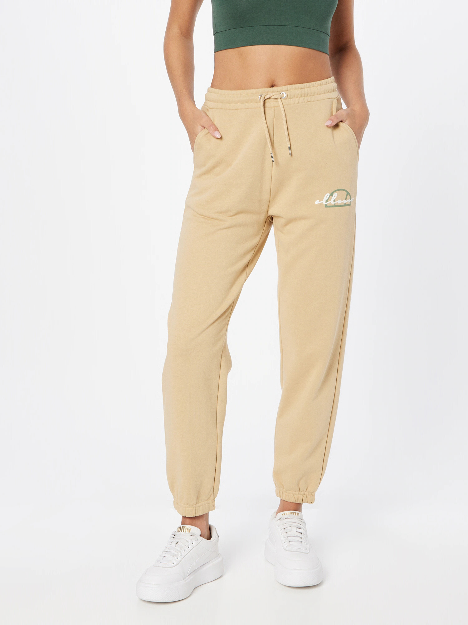 ELLESSE Pantaloni 'Jeva' maro deschis / verde măr / alb - Pled.ro