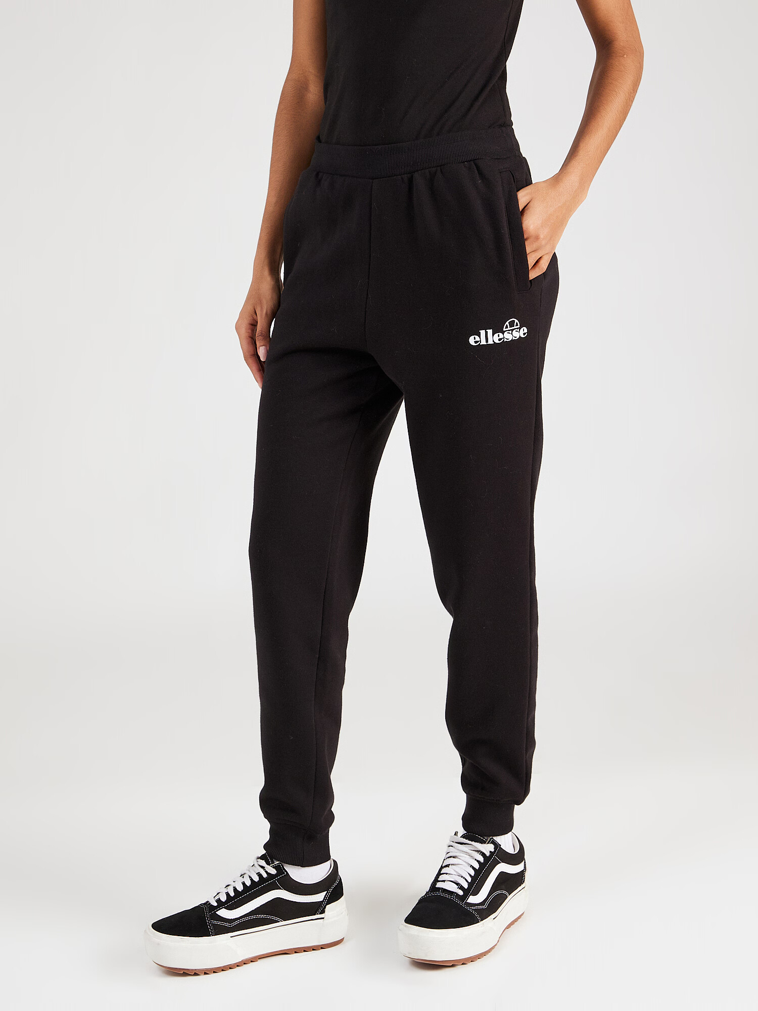 ELLESSE Pantaloni 'Marjana' negru / alb - Pled.ro