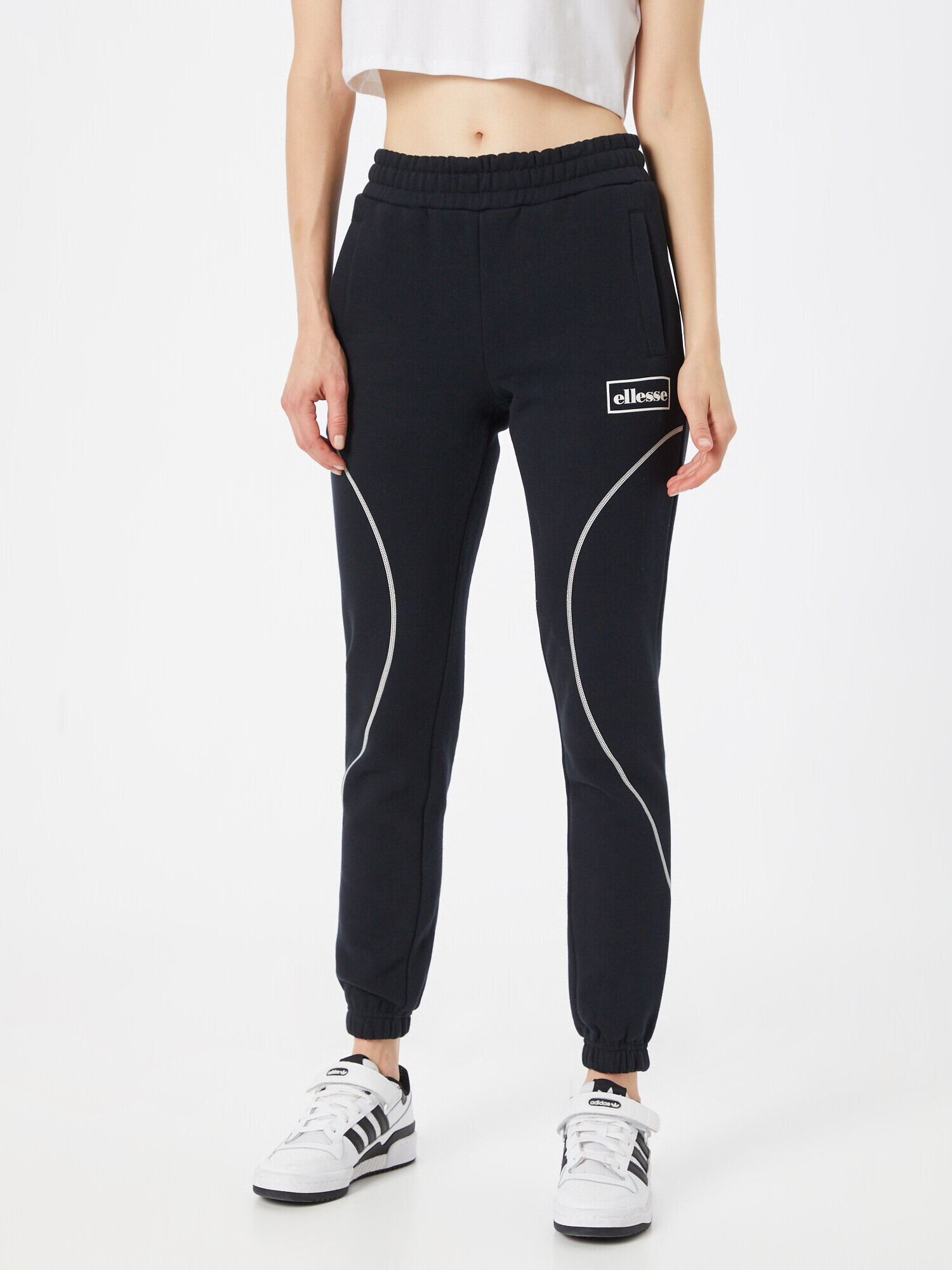 ELLESSE Pantaloni negru / alb - Pled.ro