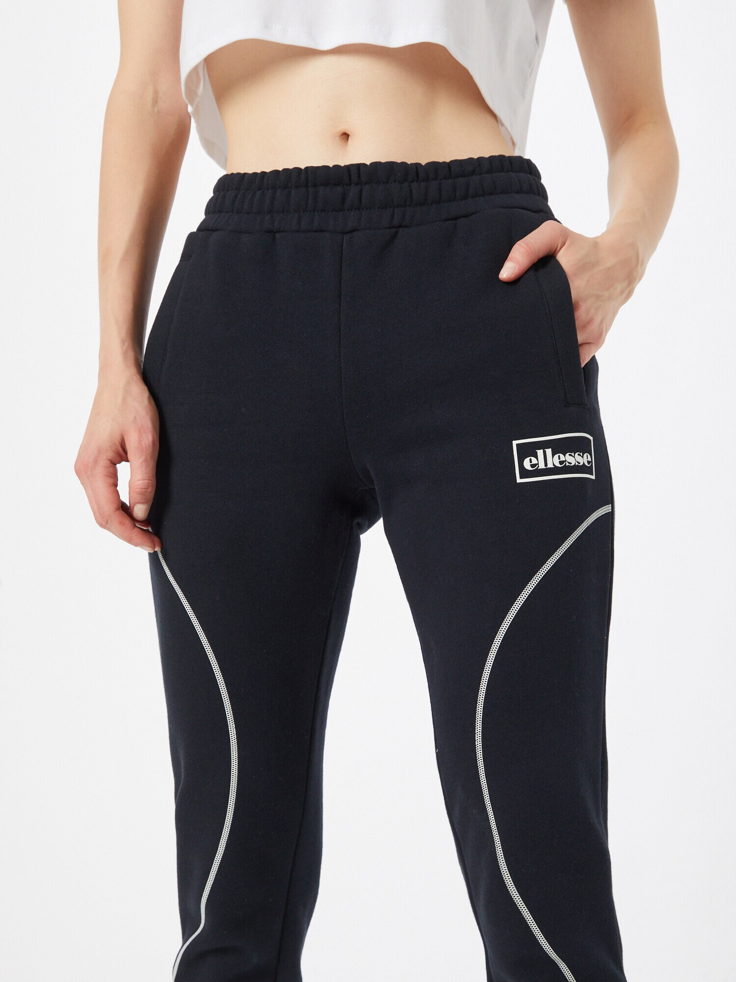 ELLESSE Pantaloni negru / alb - Pled.ro