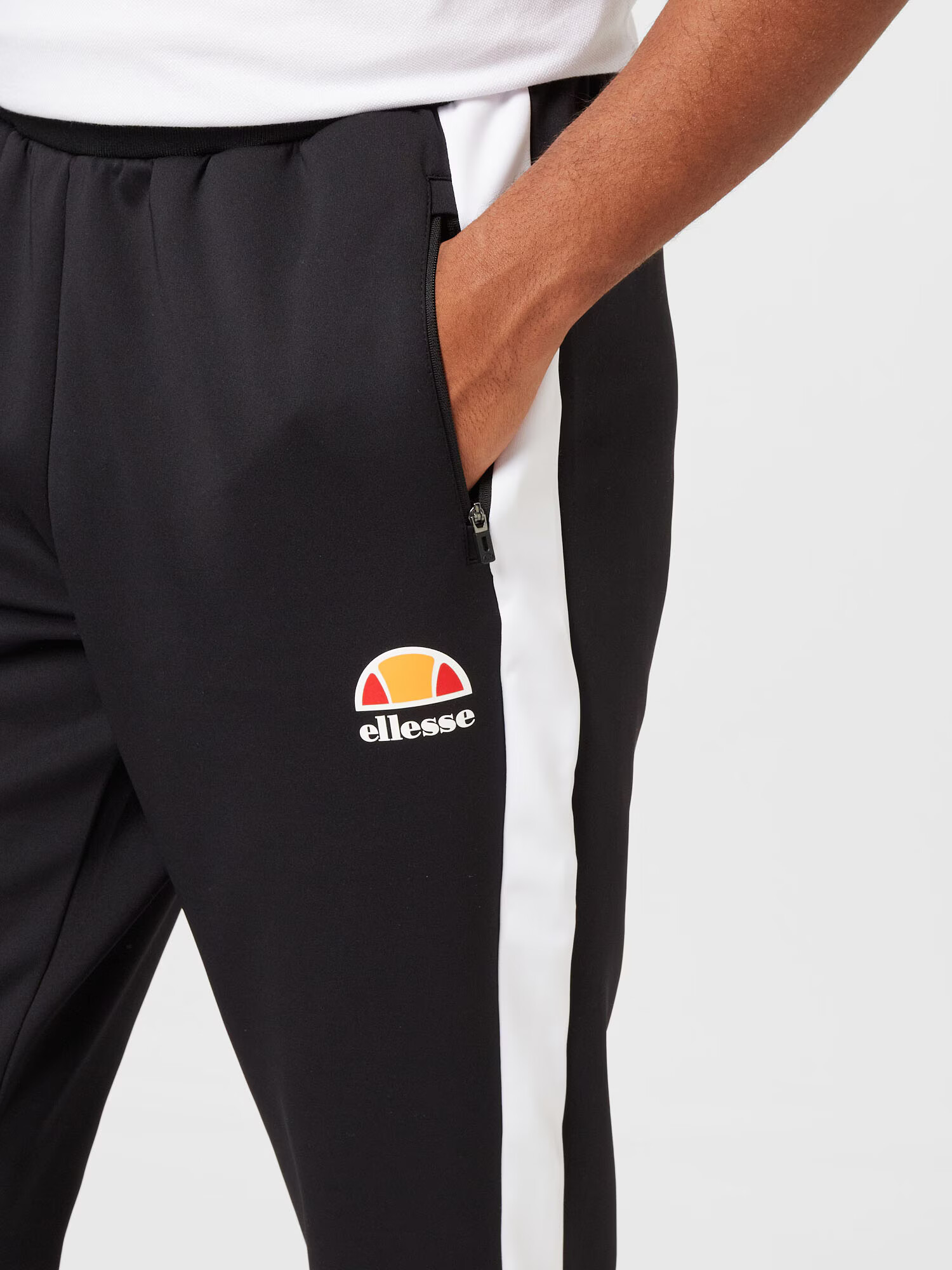 ELLESSE Pantaloni sport 'Foxio' negru / alb - Pled.ro