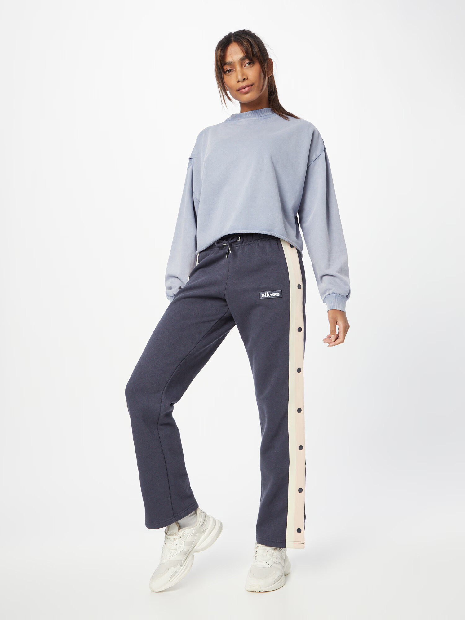 ELLESSE Pantaloni 'Janice' crem / gri grafit / roz - Pled.ro