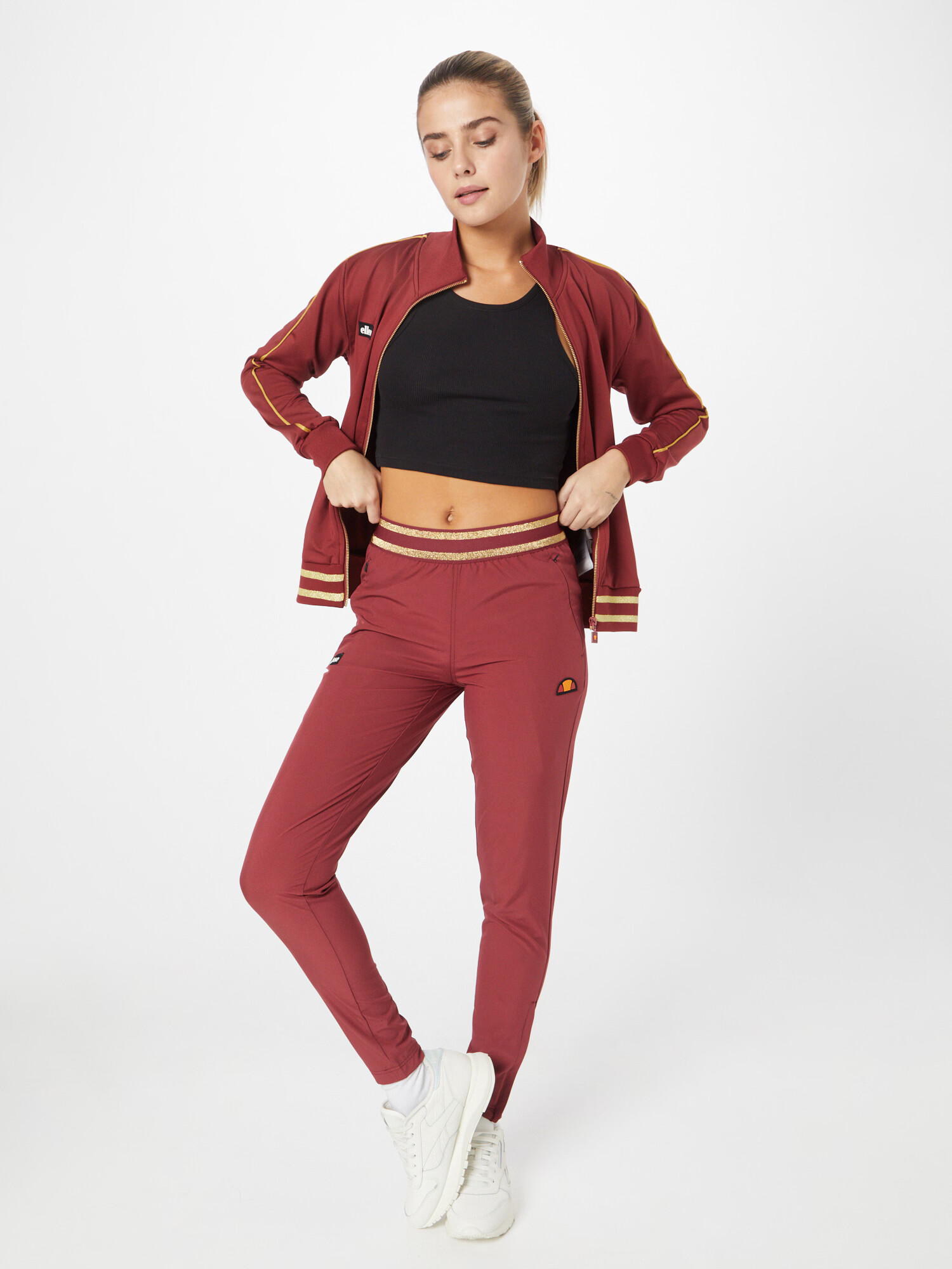 ELLESSE Pantaloni sport 'Zoie' auriu / portocaliu / roșu burgundy / negru - Pled.ro