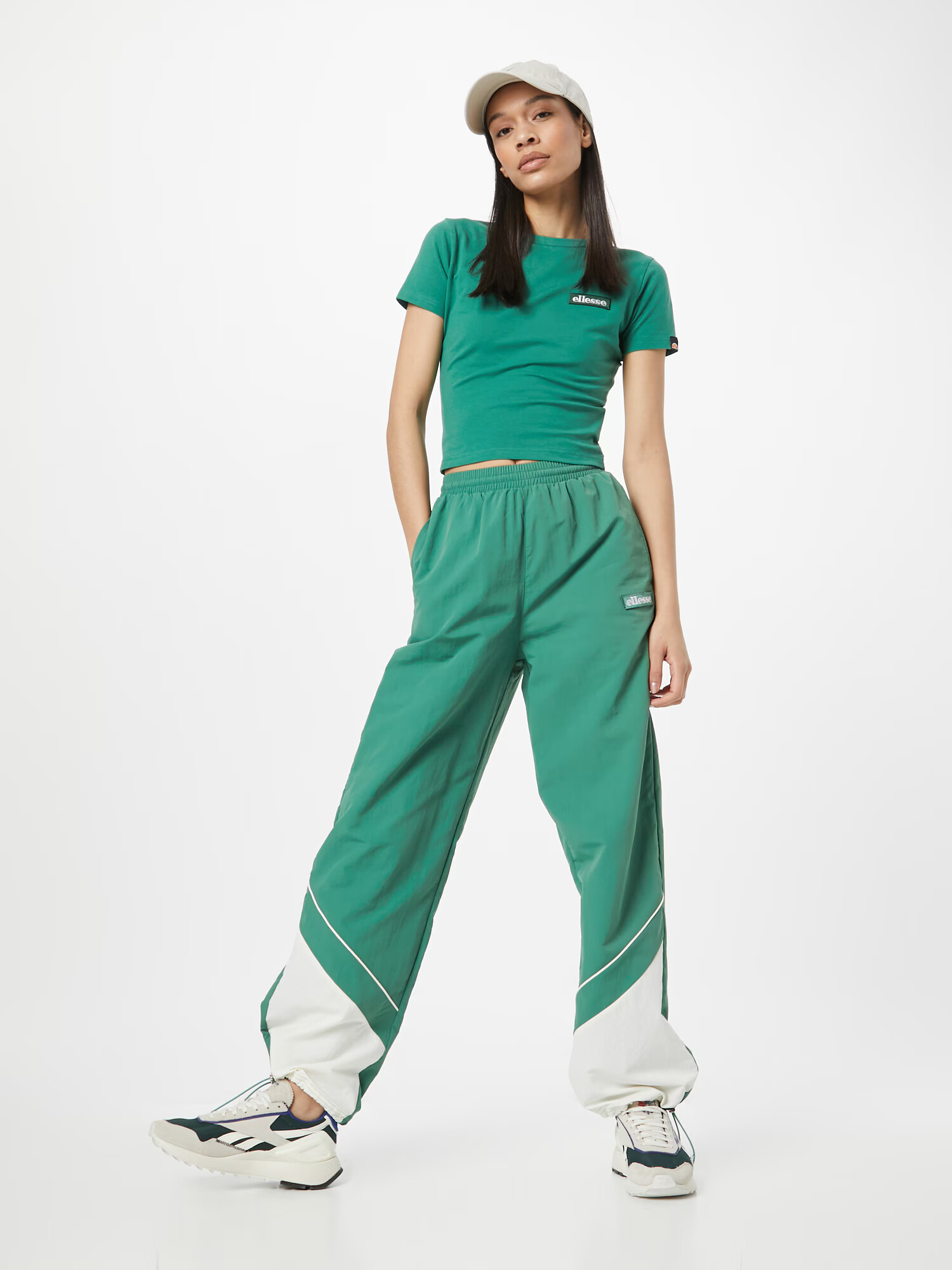 ELLESSE Pantaloni 'Talian' verde / alb - Pled.ro