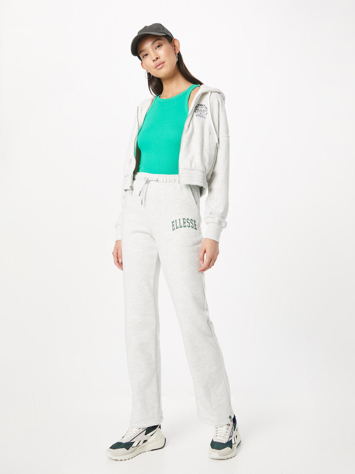 ELLESSE Pantaloni 'Tento' gri amestecat / verde jad - Pled.ro