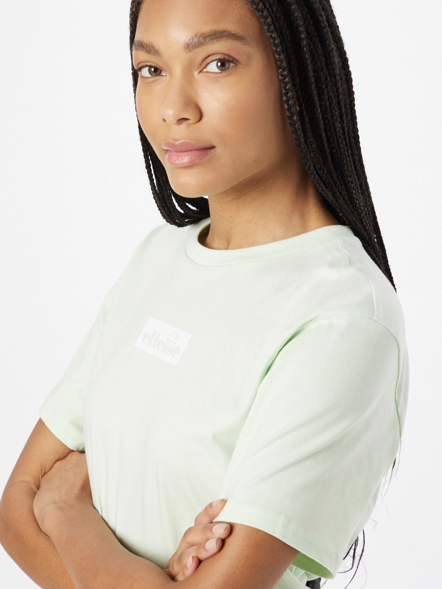 ELLESSE Tricou 'Acquisto' verde pastel / alb - Pled.ro