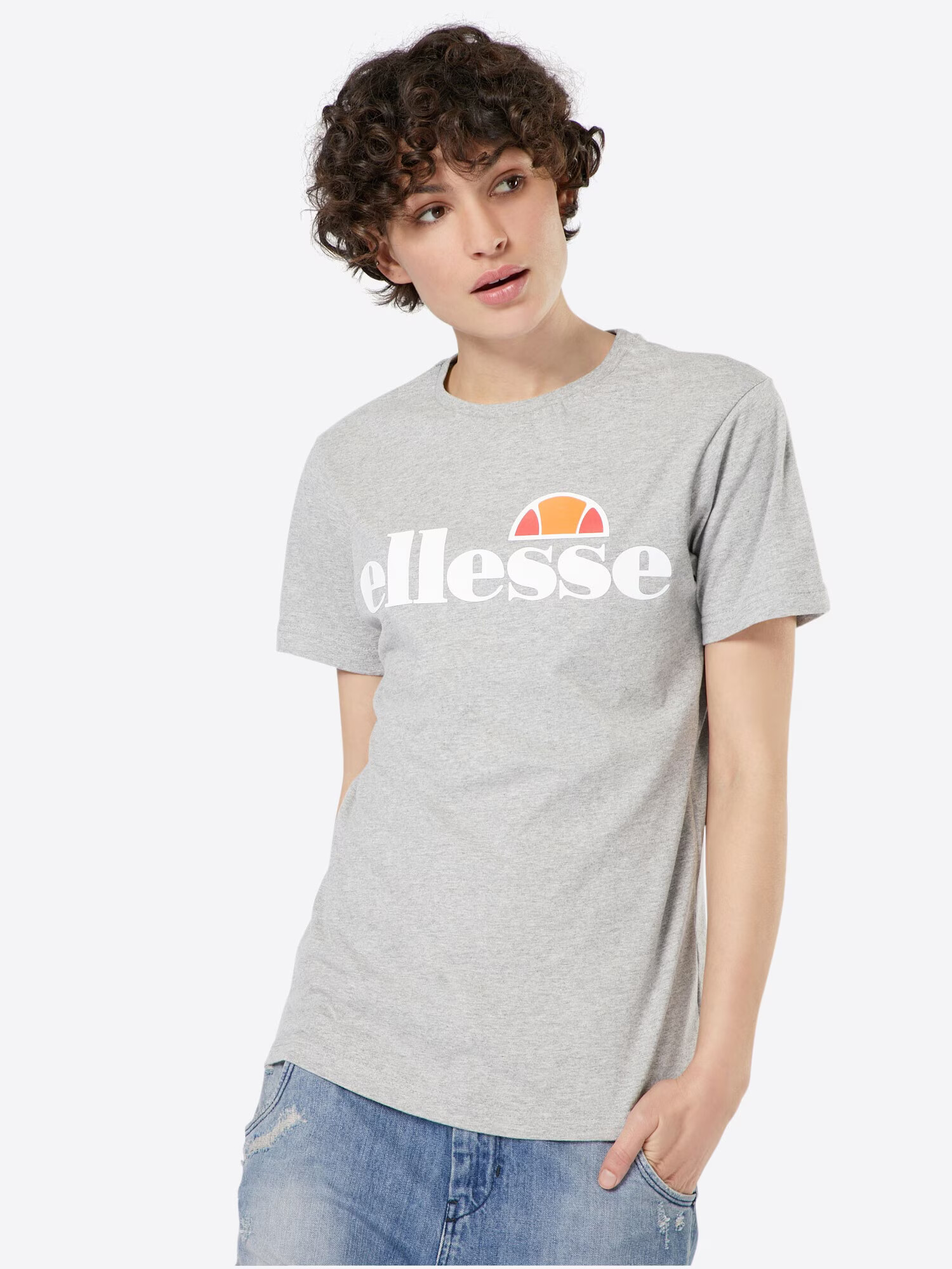 ELLESSE Tricou 'Albany' gri amestecat / portocaliu / roșu pepene / alb - Pled.ro