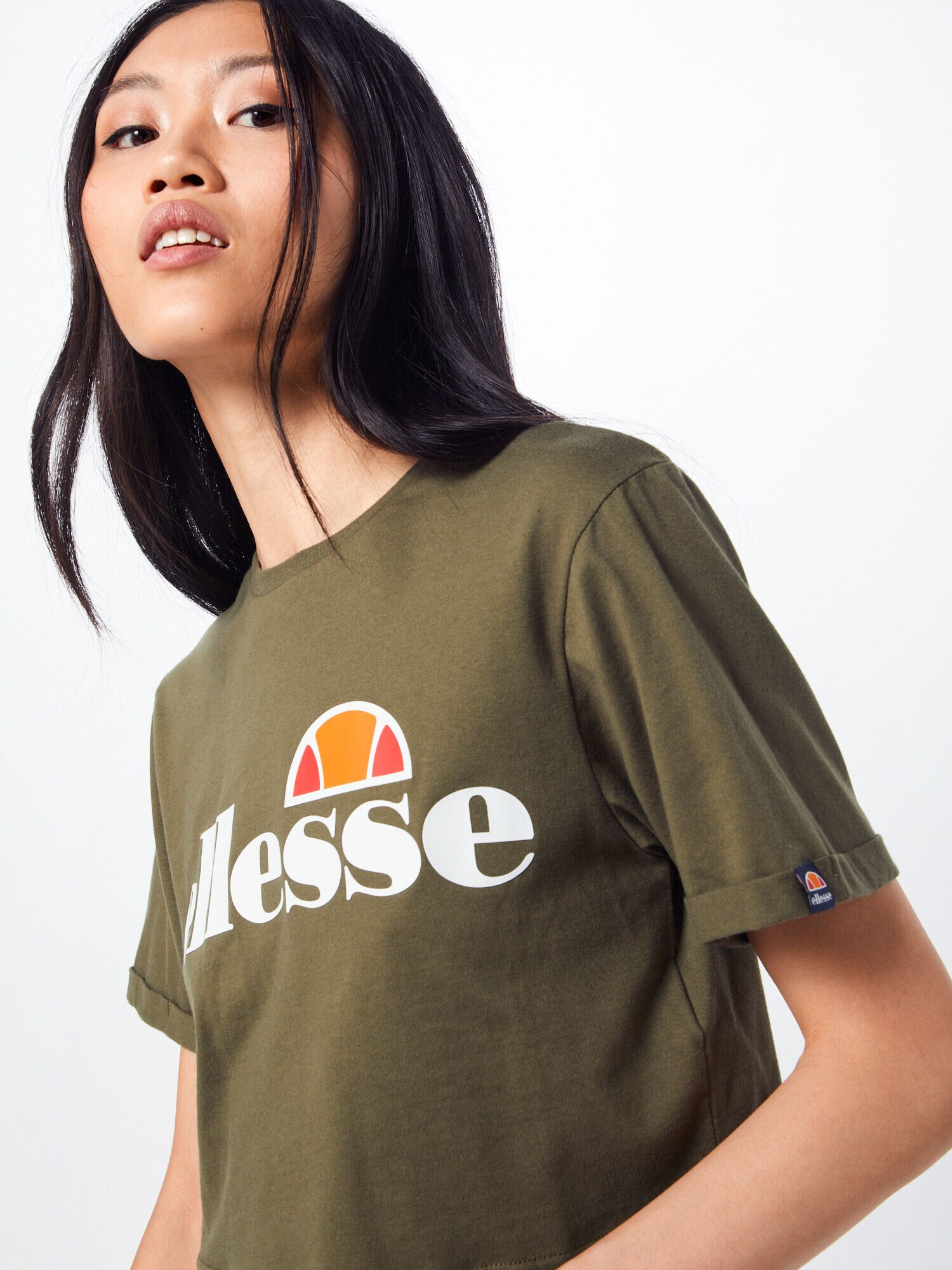 ELLESSE Tricou 'Alberta' kaki / portocaliu / roșu / alb - Pled.ro