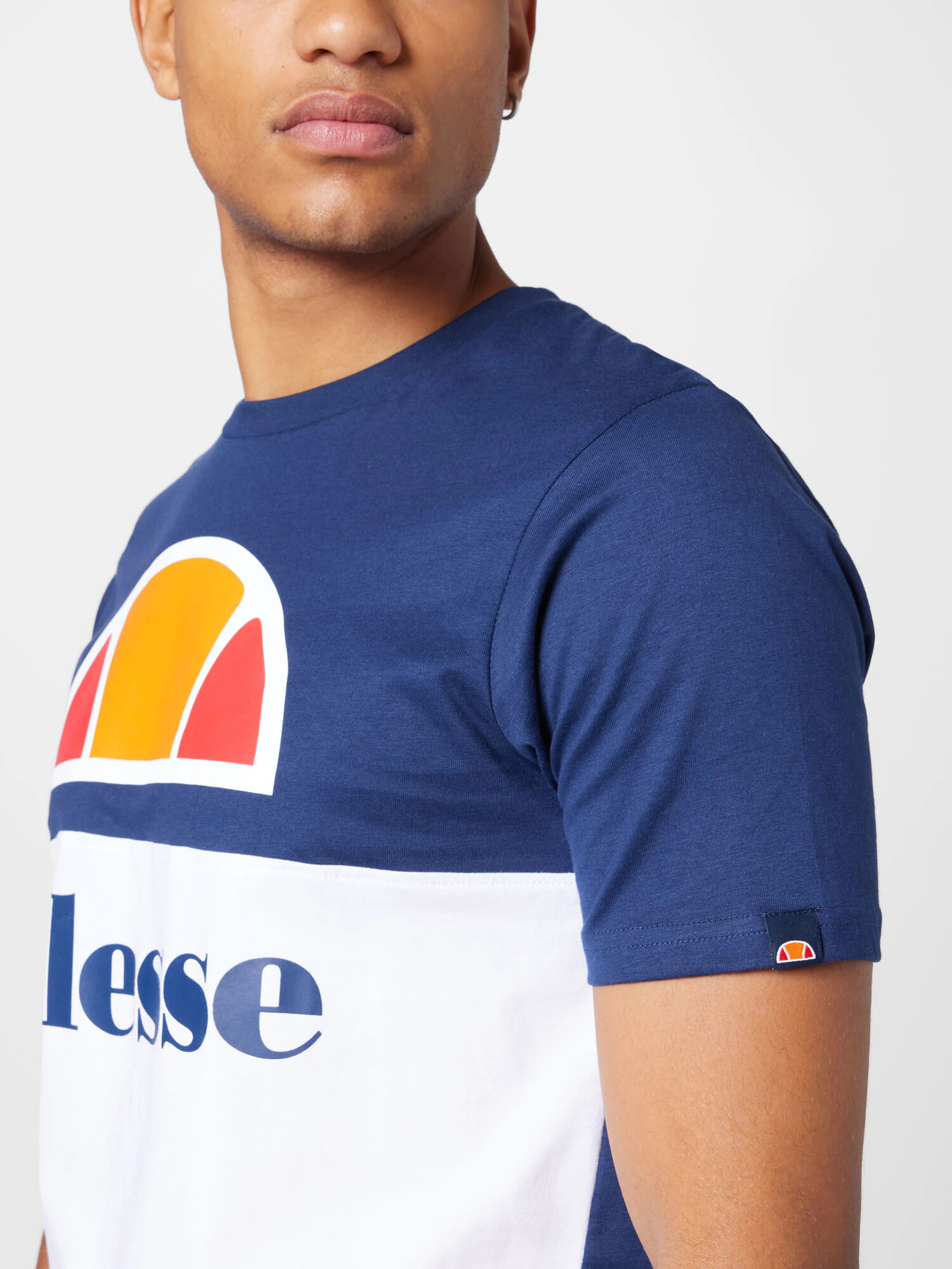 ELLESSE Tricou 'Arbatax' bleumarin / portocaliu / roșu deschis / alb - Pled.ro