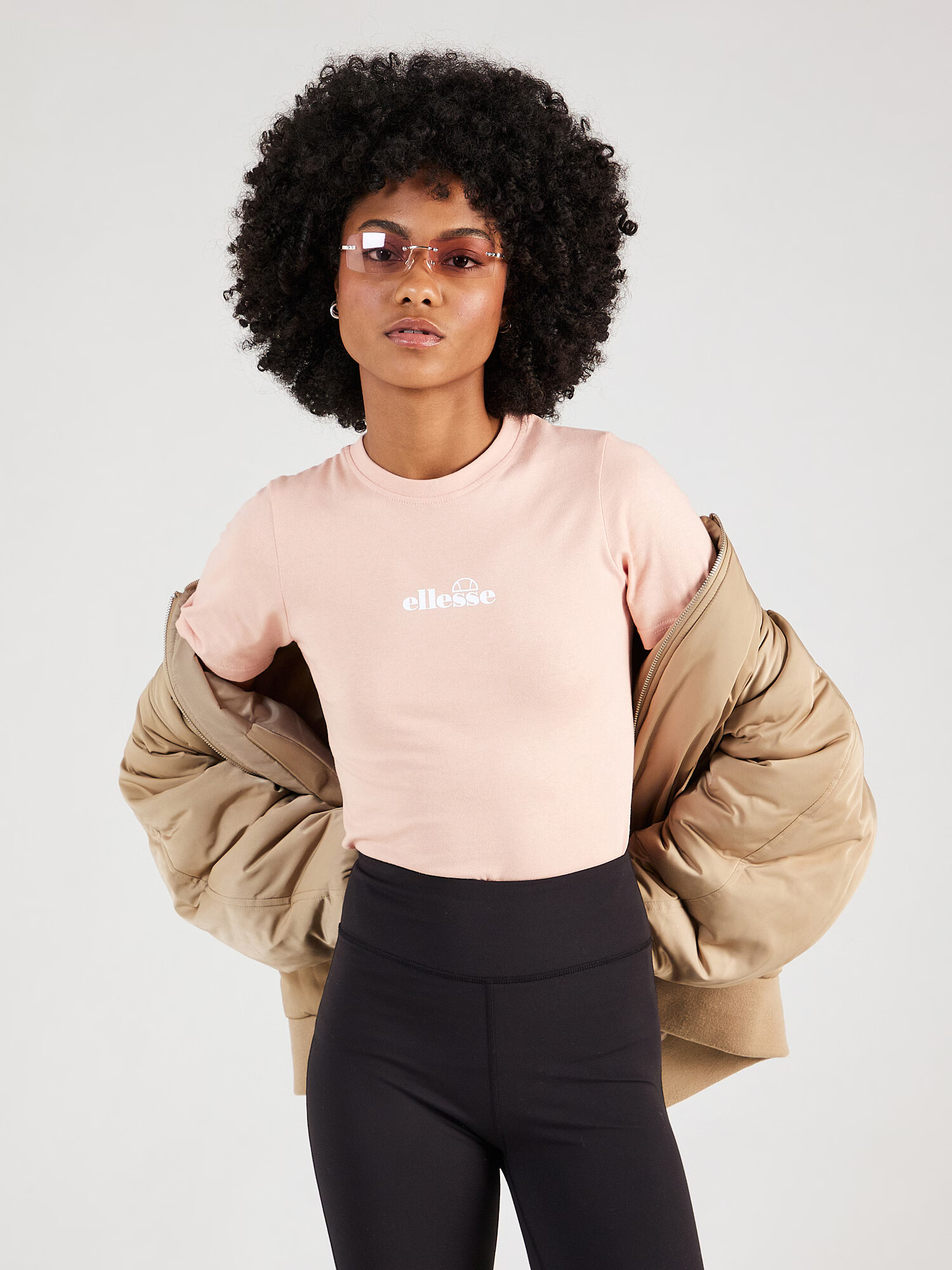 ELLESSE Tricou 'Beckana' roz pastel / alb - Pled.ro