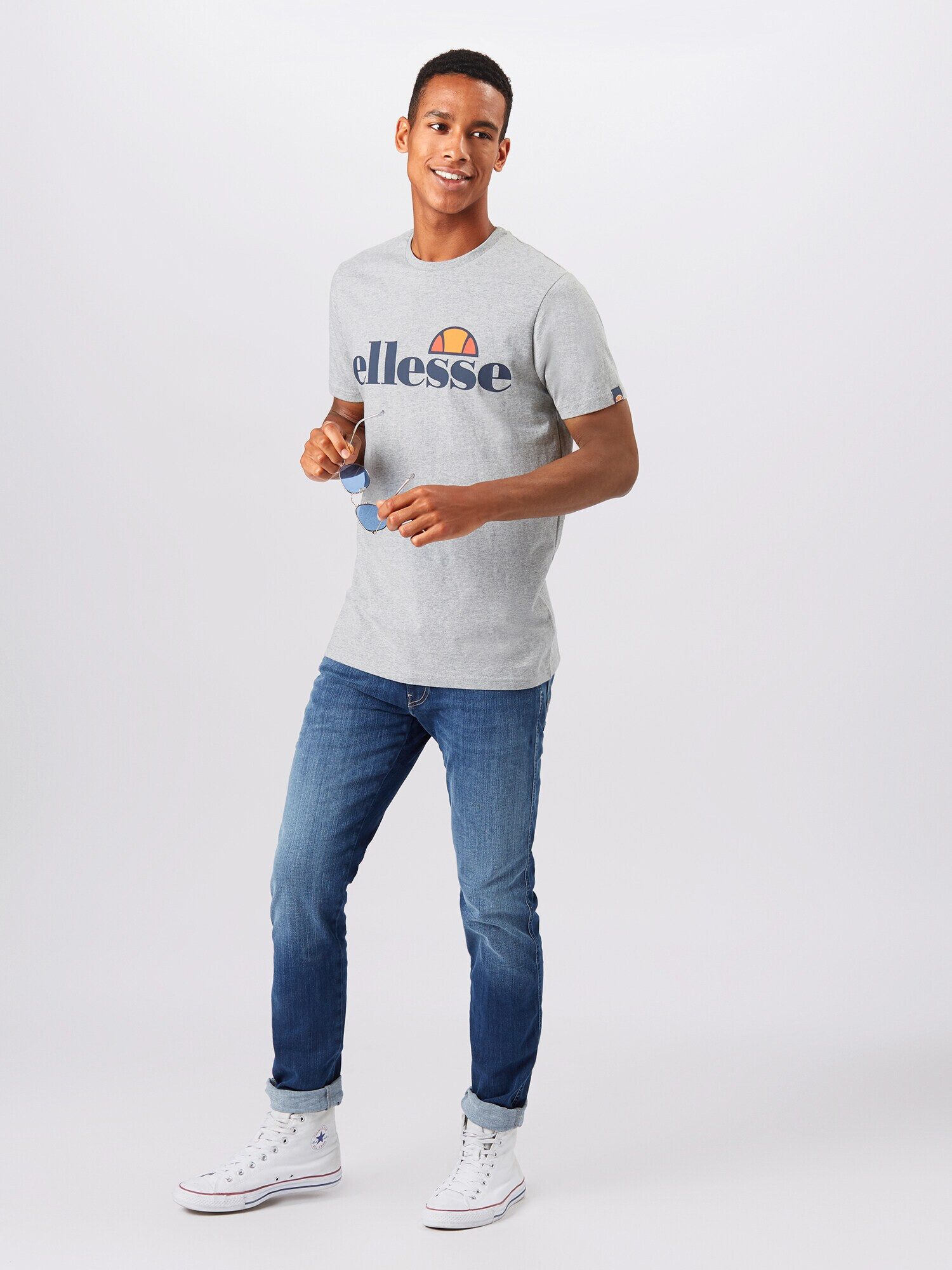 ELLESSE Tricou 'Prado' bleumarin / gri amestecat / portocaliu / roșu deschis - Pled.ro