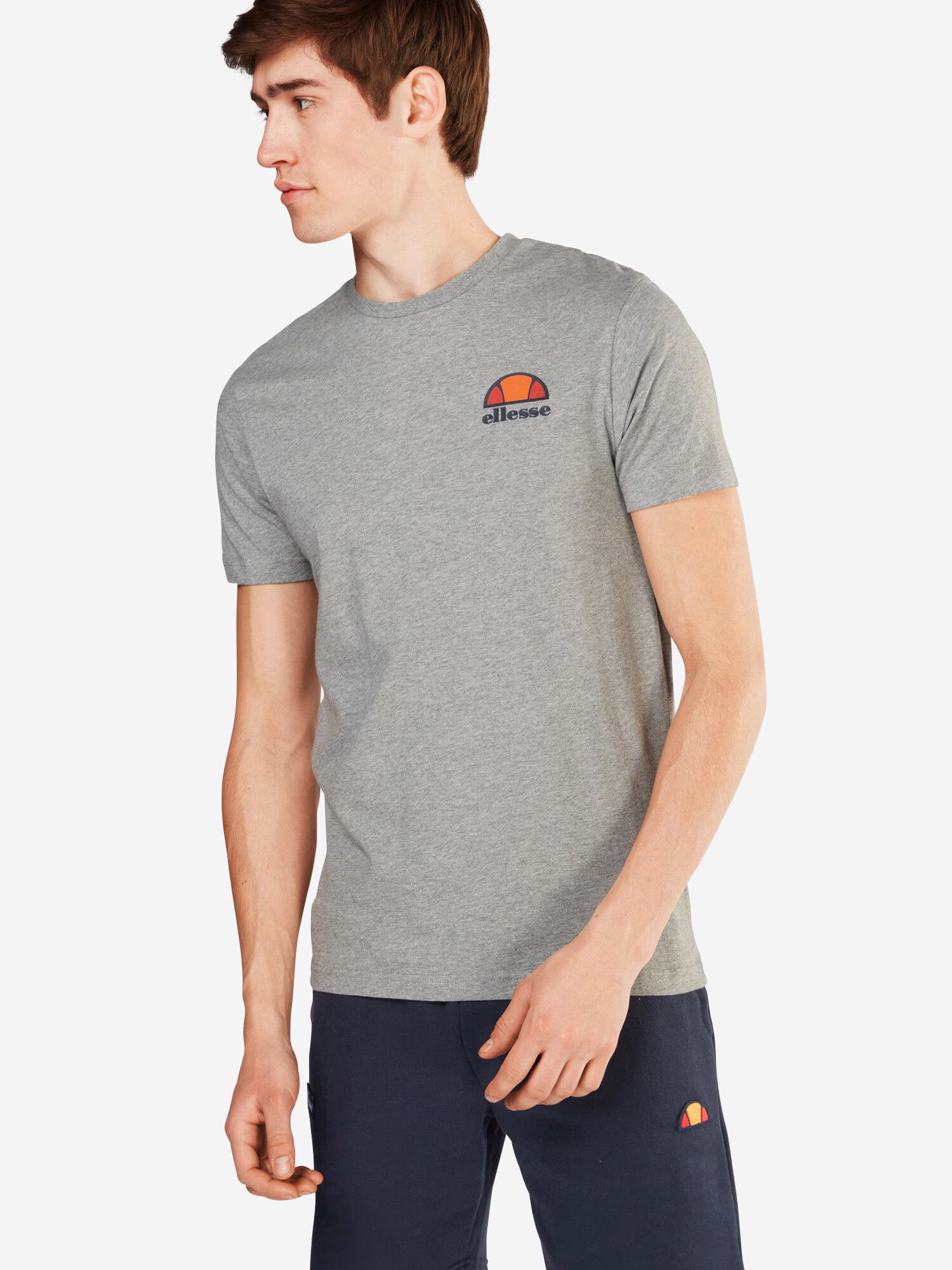 ELLESSE Tricou 'Canaletto' gri amestecat / portocaliu deschis / roșu / negru - Pled.ro