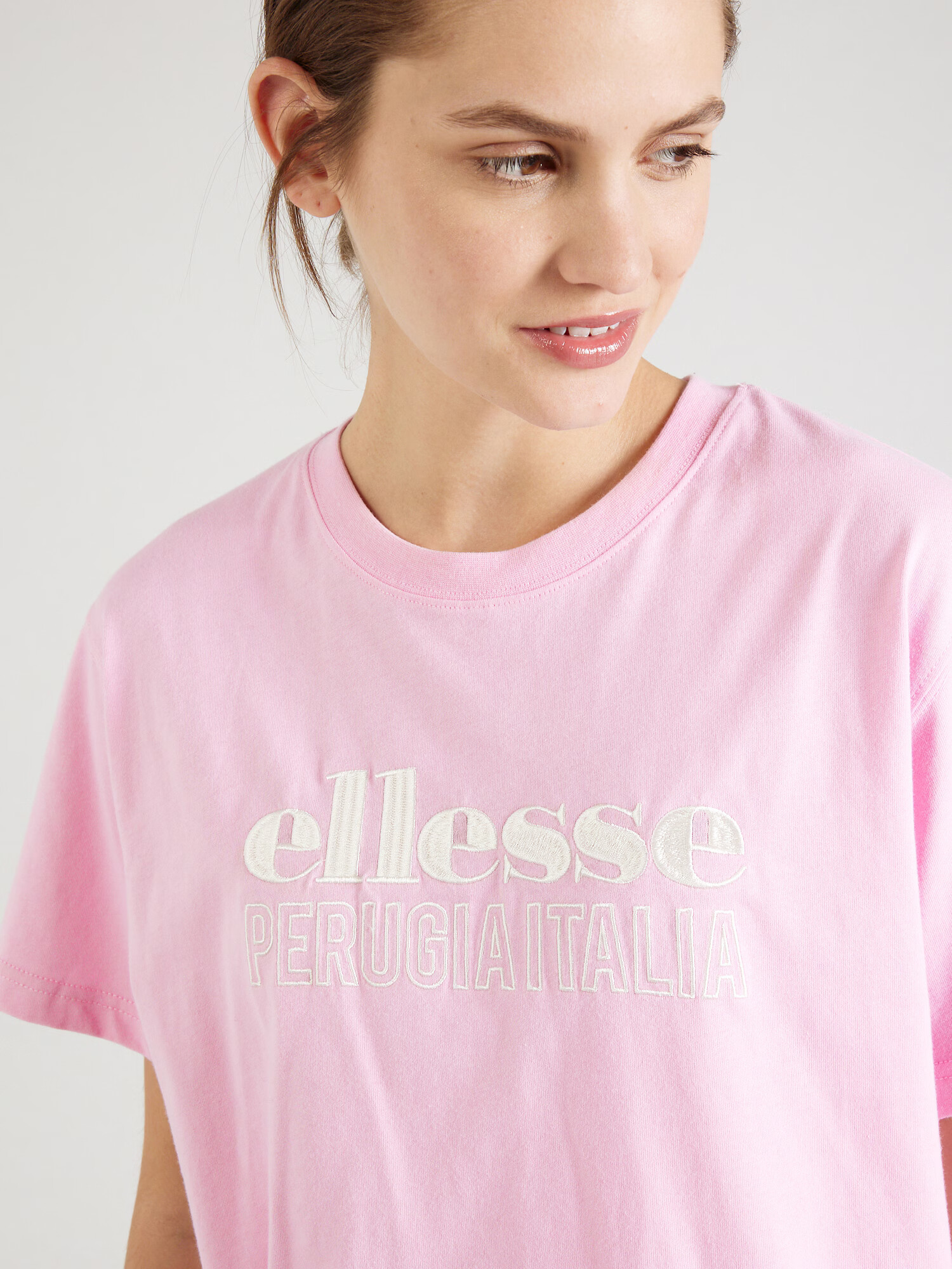 ELLESSE Tricou 'Casaletto' roz / alb murdar - Pled.ro