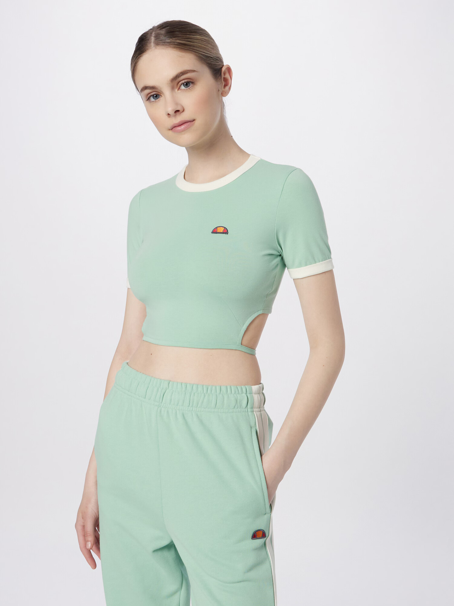 ELLESSE Tricou 'Chee' crem / albastru închis / verde mentă / portocaliu - Pled.ro