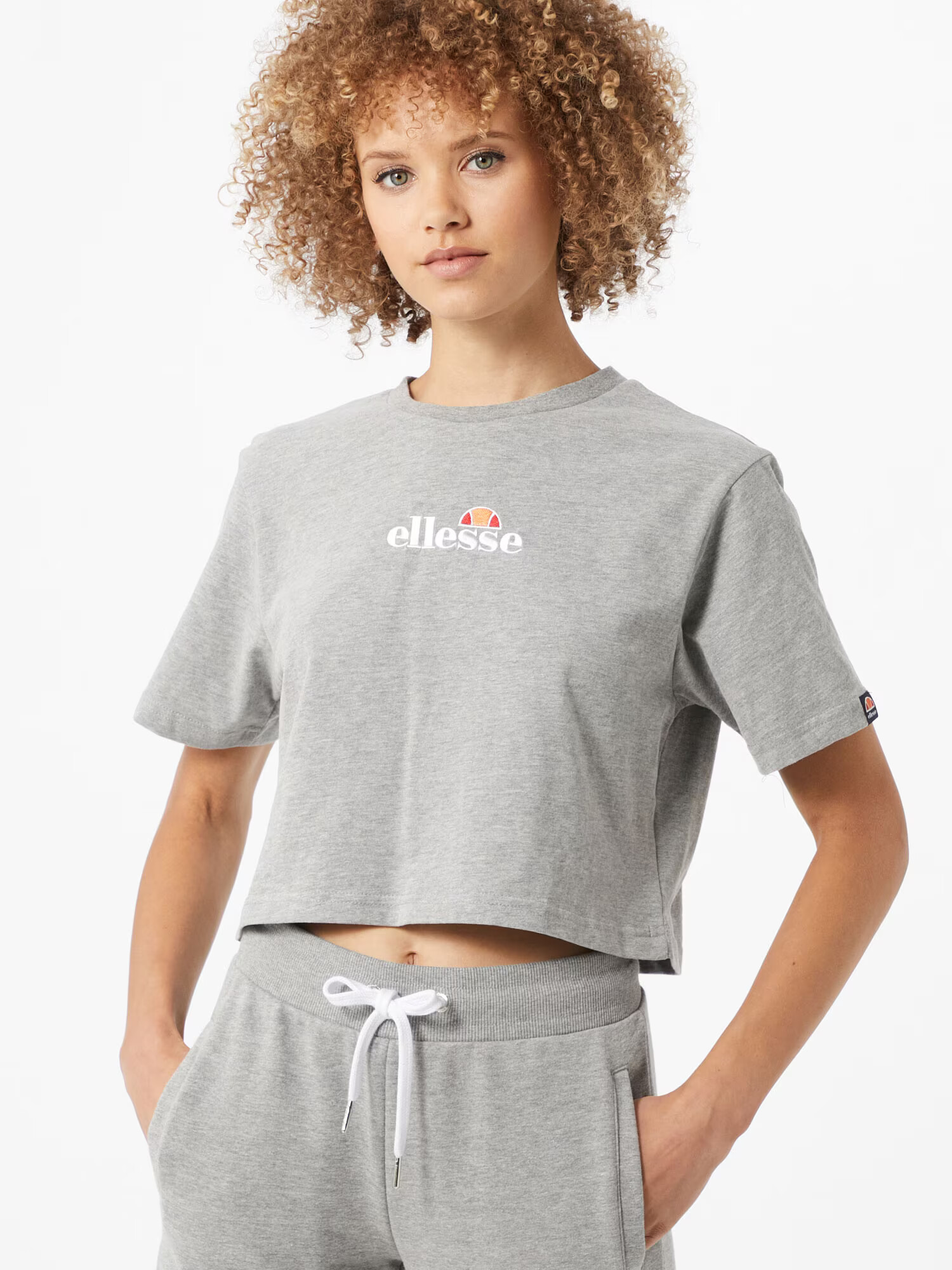 ELLESSE Tricou 'Fireball' gri amestecat / portocaliu / roșu / alb - Pled.ro