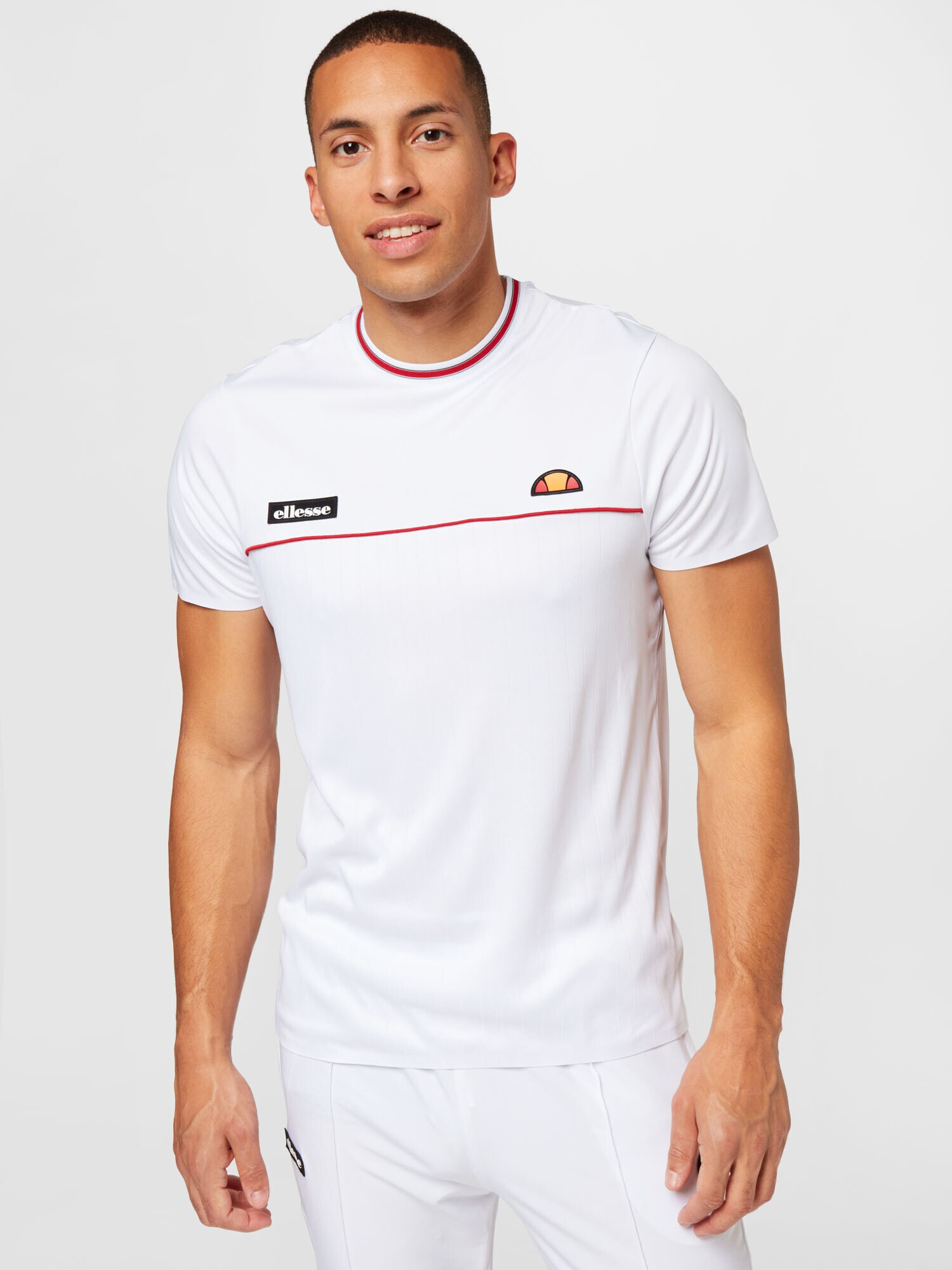 ELLESSE Tricou funcțional 'Aaron' roșu / alb - Pled.ro